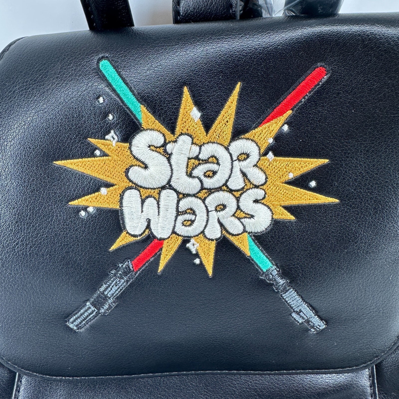 Disney Star Wars Mini Backpack ’90s Crossbody Black Bag Lightsabers & Keychain