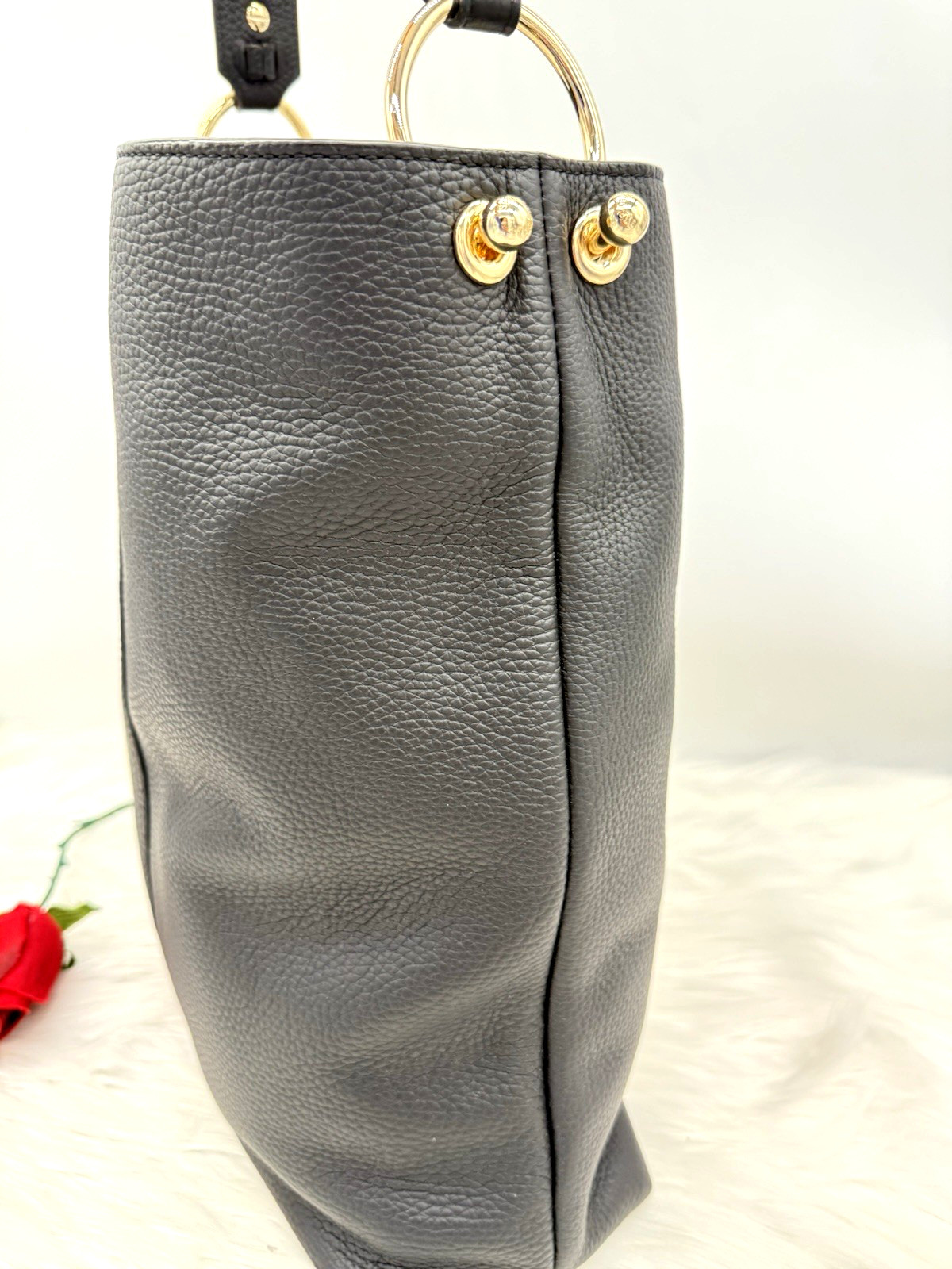 AUTH NWT Strathberry Women’s Lana Large Pebbled Leather Hobo Bag In Black