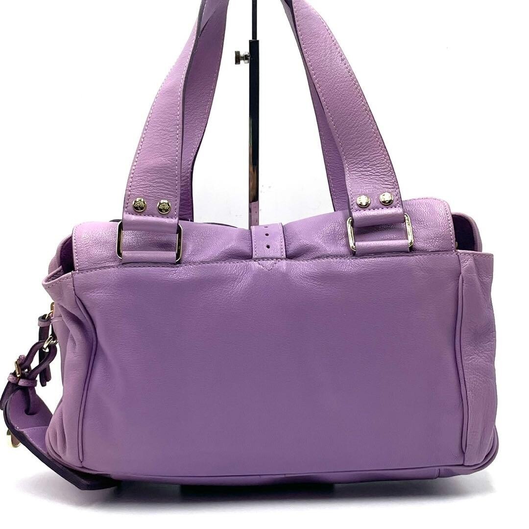 MULBERRY Handbag Mini Boston Bag Leather Purple Vintage From Japan