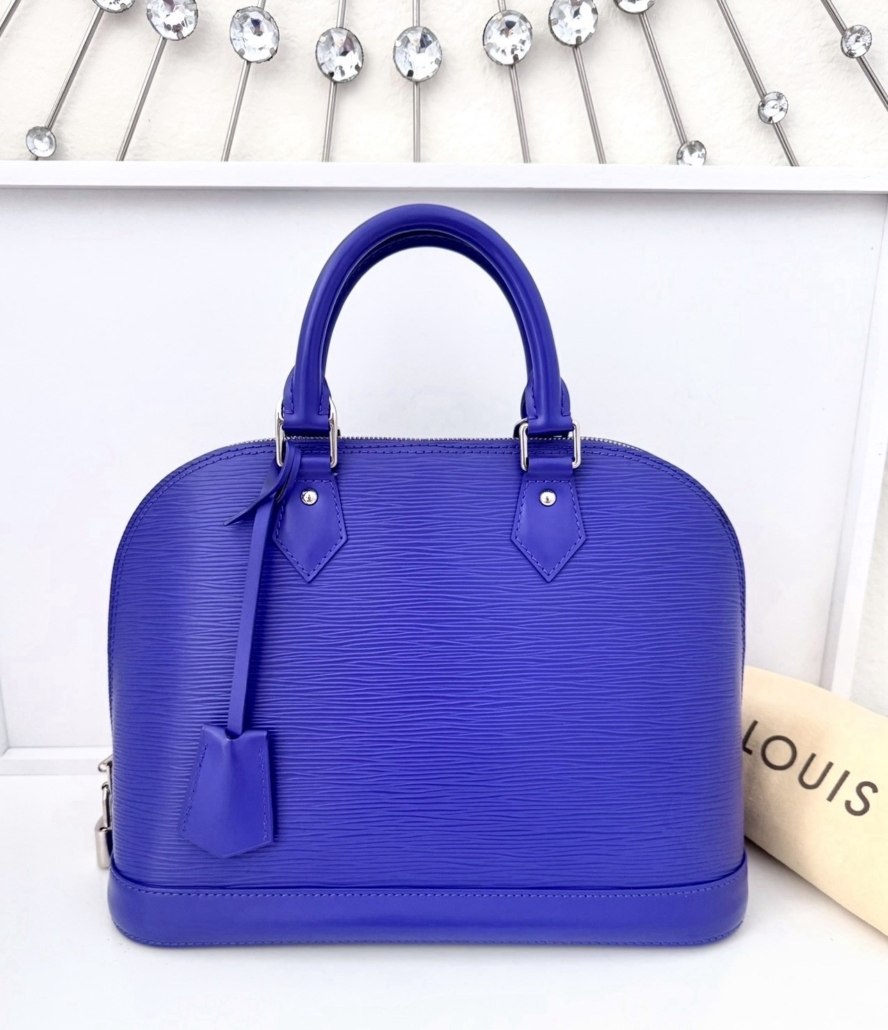 GORGEOUS LOUIS VUITTON Epi Leather ALMA PM In Figue Purple | EXCELLENT 2 COAs