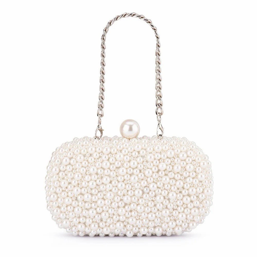 OLGA BERG VALENTINA PEARL CLUTCH