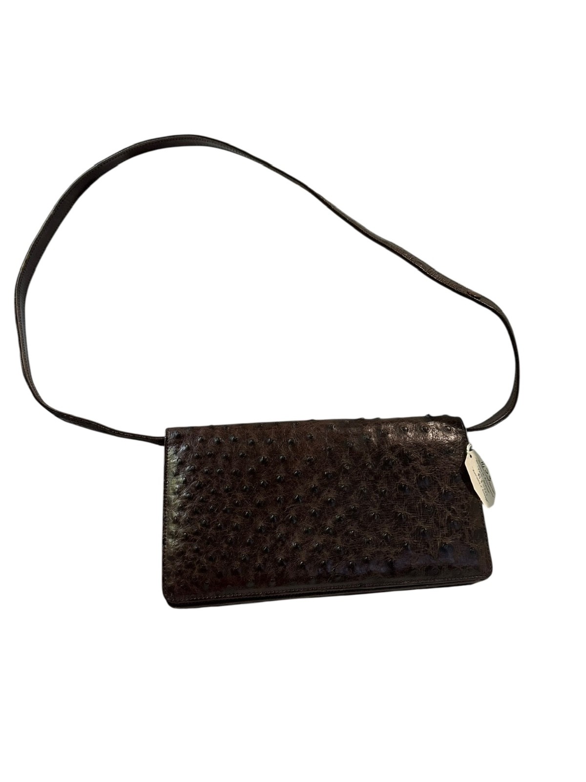 Genuine Vintage CAPE COBRA Cape Town Brown Ostrich Leather Shoulder Bag Clutch