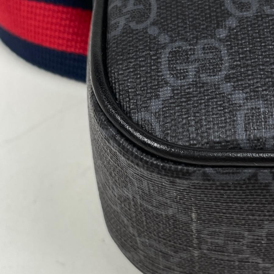 Gucci GG Pattern Belt Coated Canvas Leather Black Waist Bag 792094 #BS950