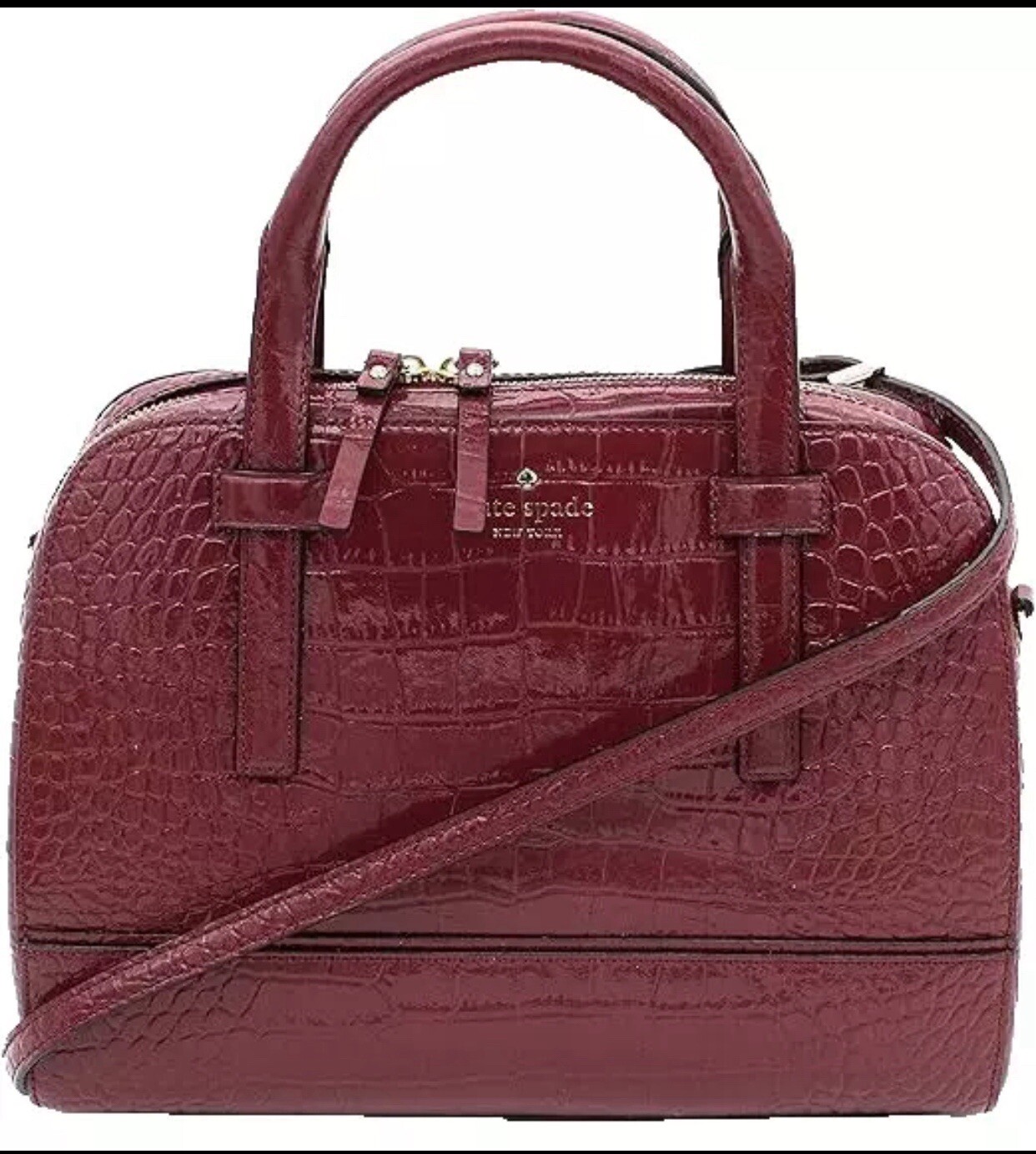Kate Spade New York Riverside Street Exotic Small Felix Satchel Black Cherry NWT