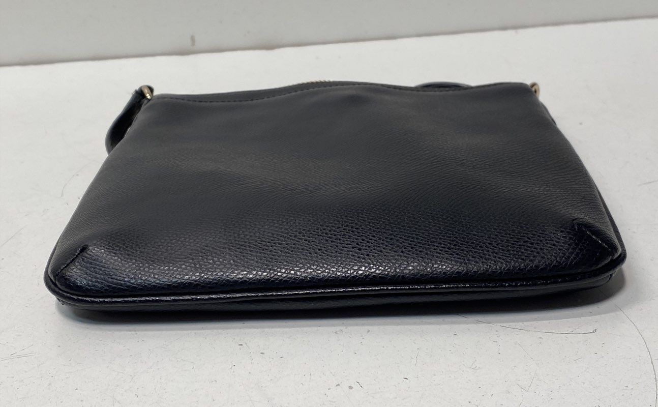Coach Black Crossgrain Leather Kitt Messenger Crossbody Bag Gold Hardware