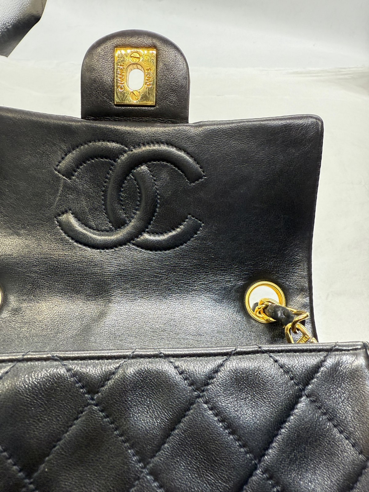 Chanel Caviar Black Leather Classic Chain Flap Crossbody Shoulder Bag