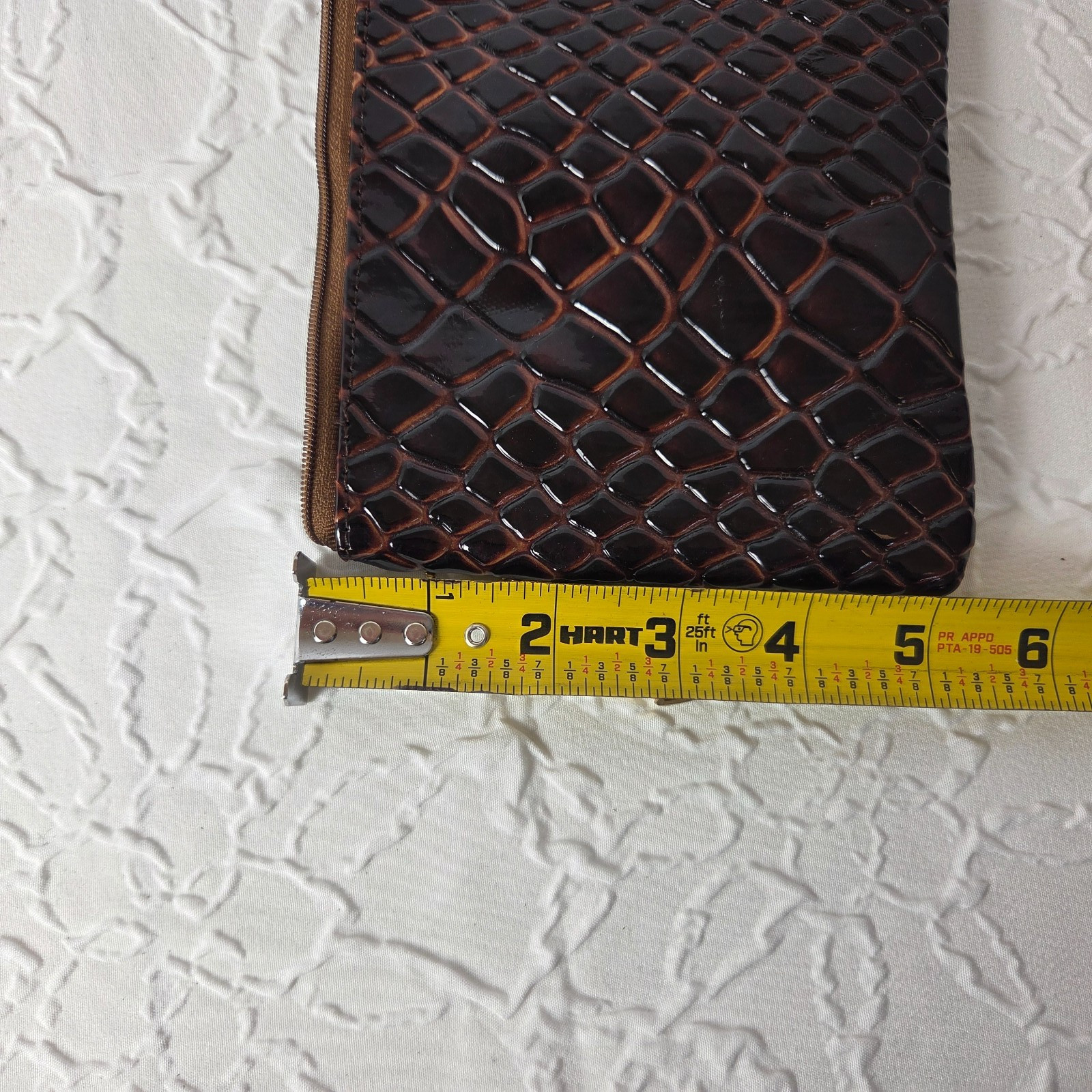 Big Buddha Crocodile-Embossed Zip Pouch ~ Faux Leather