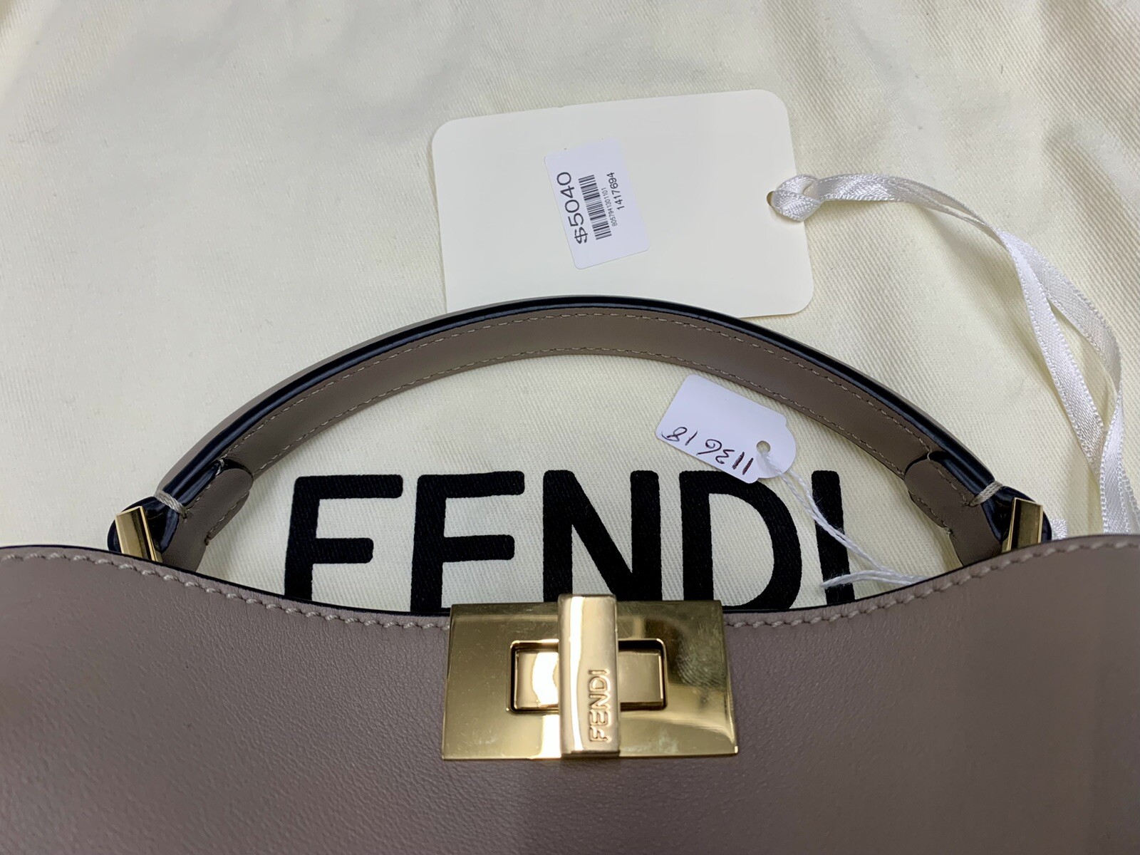Auth FENDI Leather Peekaboo Iconic Essentially 2Way Bag Brown 8BN302 Used F/S