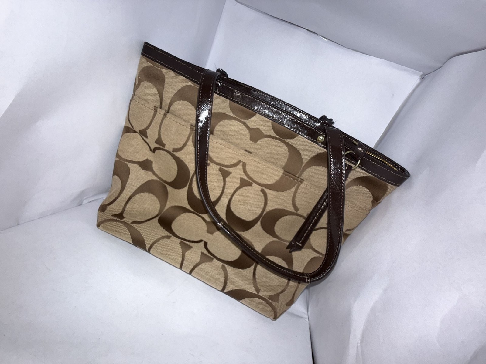 Coach Signature Stripe Canvas Tote Bag F21950