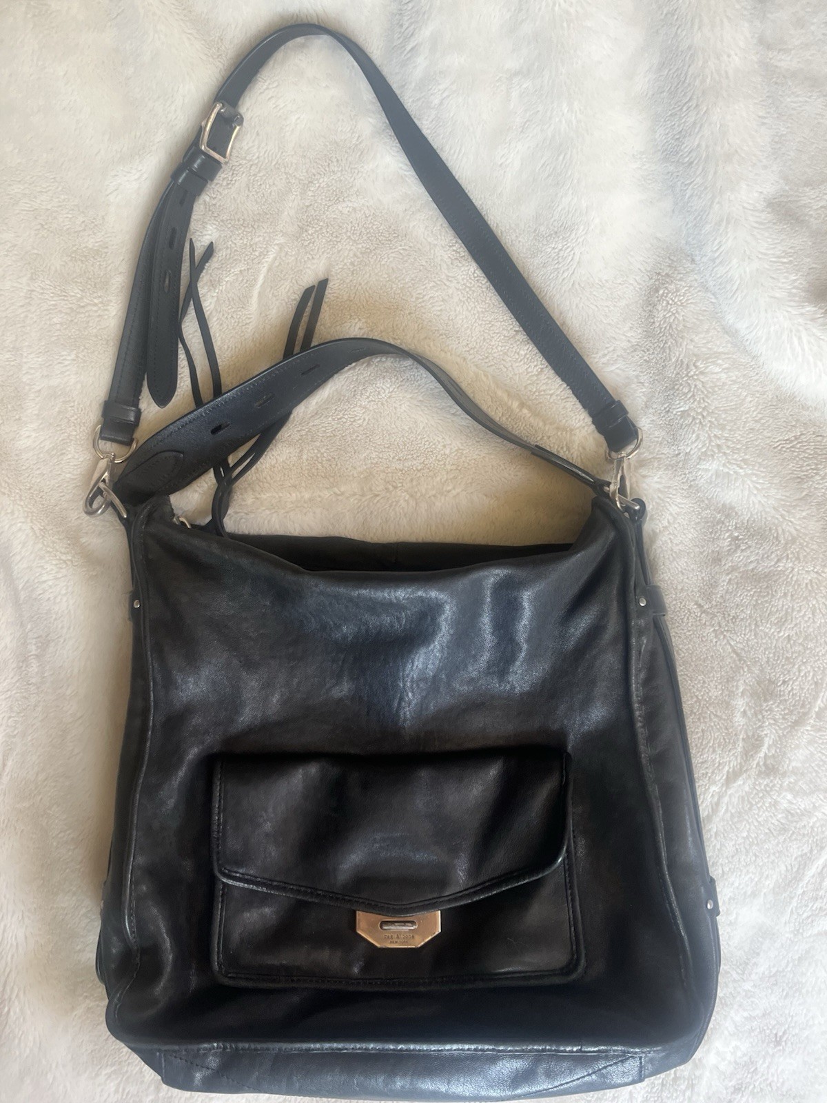 Rag & Bone Leather Bag with Strap In Black