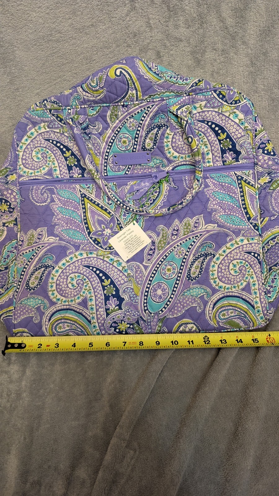Vera Bradley Overnight Tote And Matching Pouch Lavender Paisley NWT