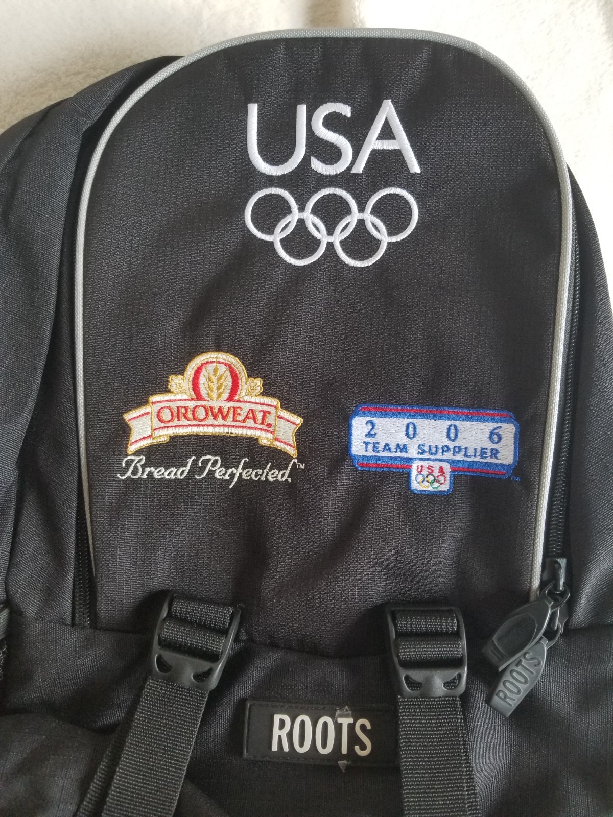 NEW Official Roots Backpack Winter OLYMPICS 2006 Computer Pocket RARE Y2K Light
