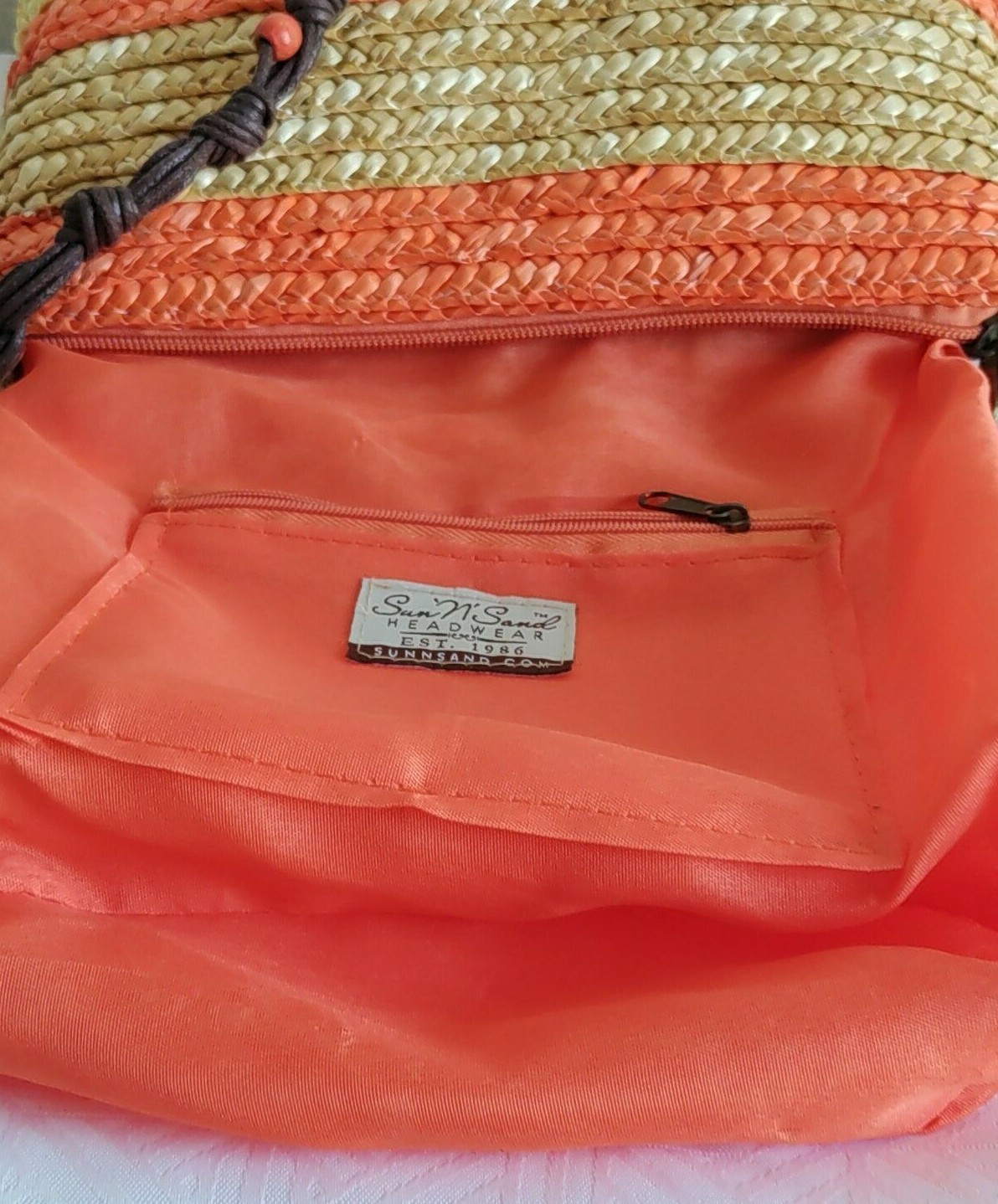 Sun ‘N’ Sand CROSSBODY OVER SHOULDER PURSE BAG WOVEN STRAW BEADED MULTICOLOR