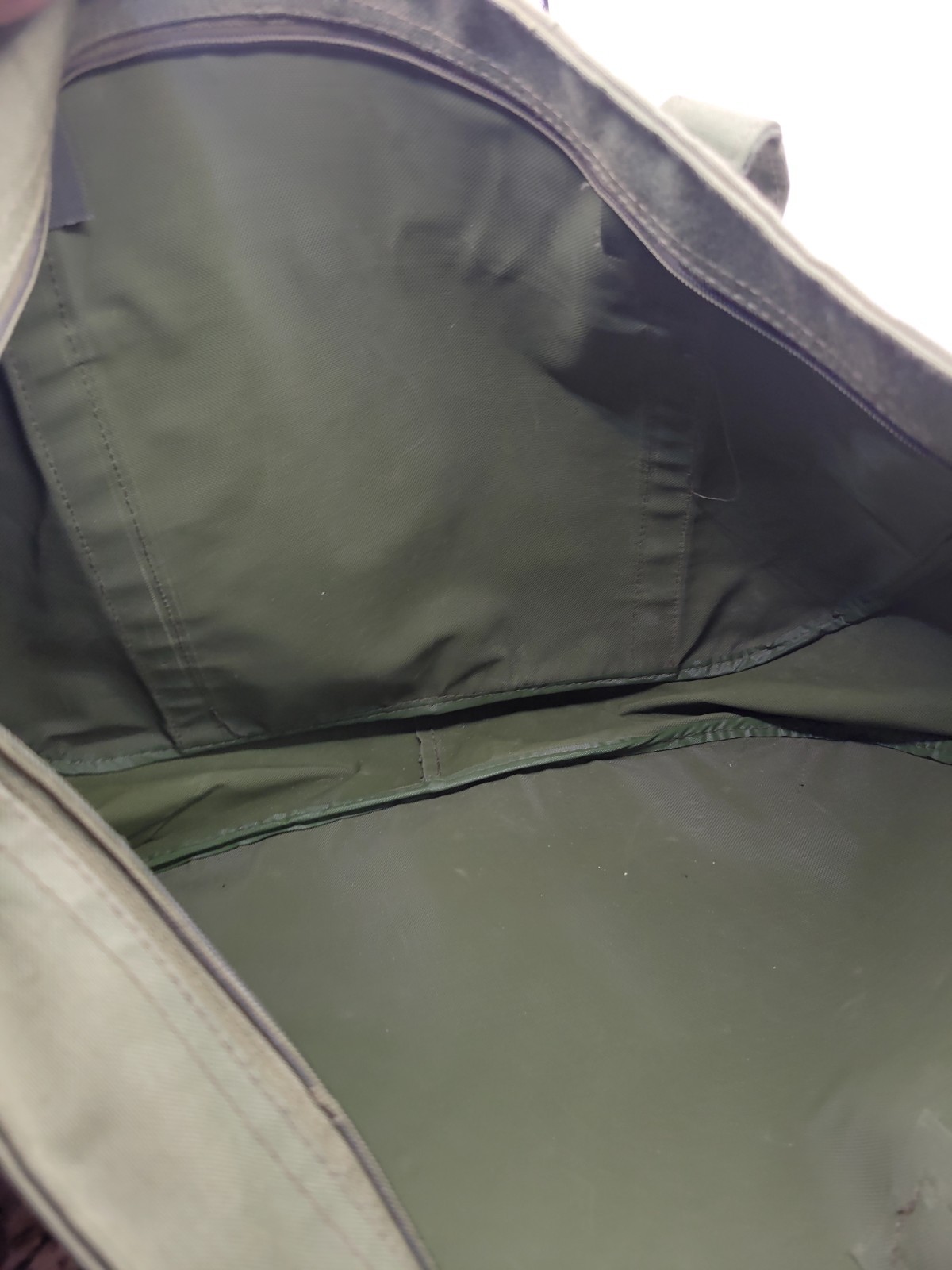 Harrods Large Canvas Tote Bag Olive Green Zip Bag London