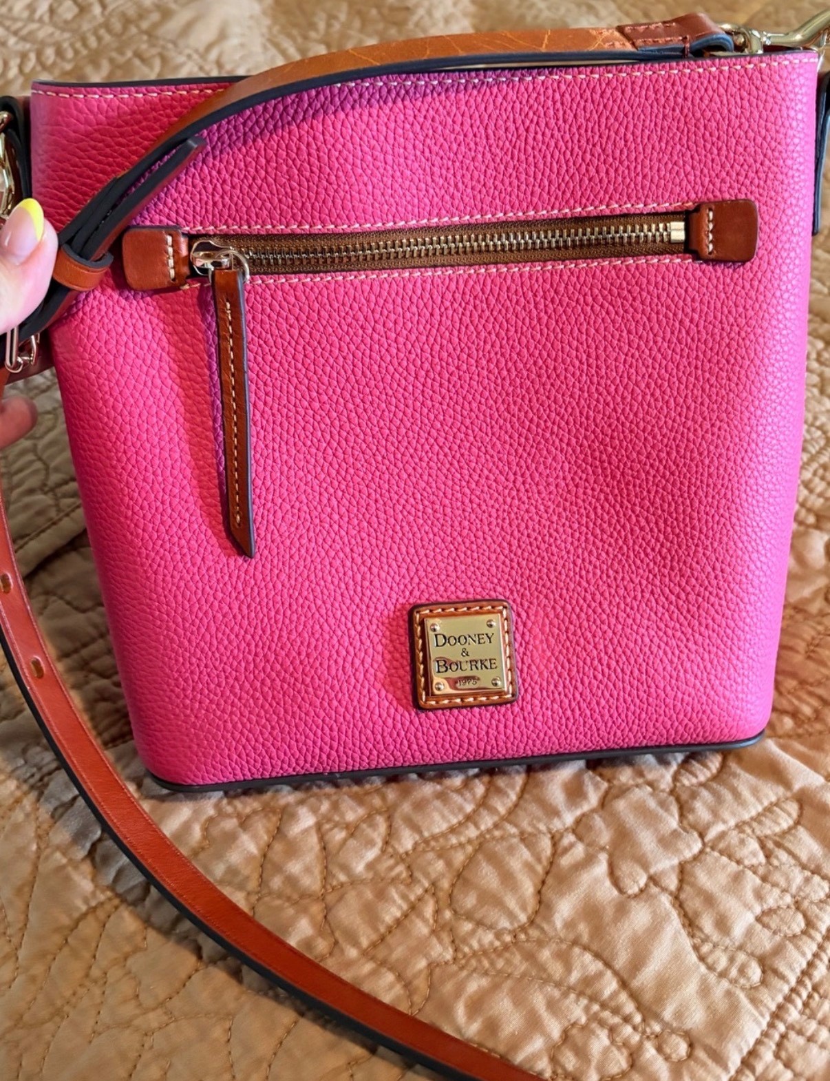 Dooney & Bourke Hot Pink Pebble Leather Crossbody Bag