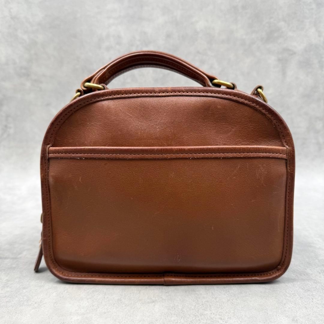 COACH 9991 2Way Leather Lunch Box Shoulder Handbag Brown Vintage Auth