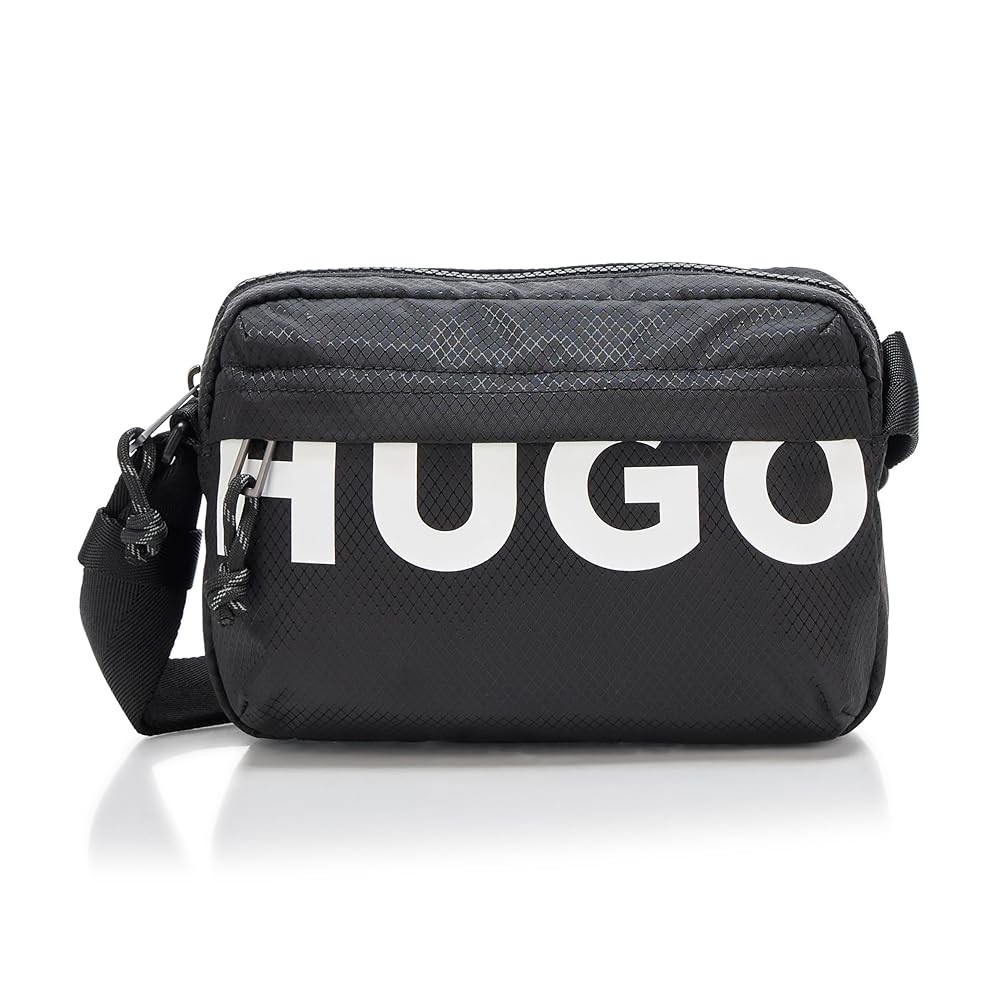 HUGO Shaun Big Logo East West Crossbody Sling Bag Catfish Black 50541909