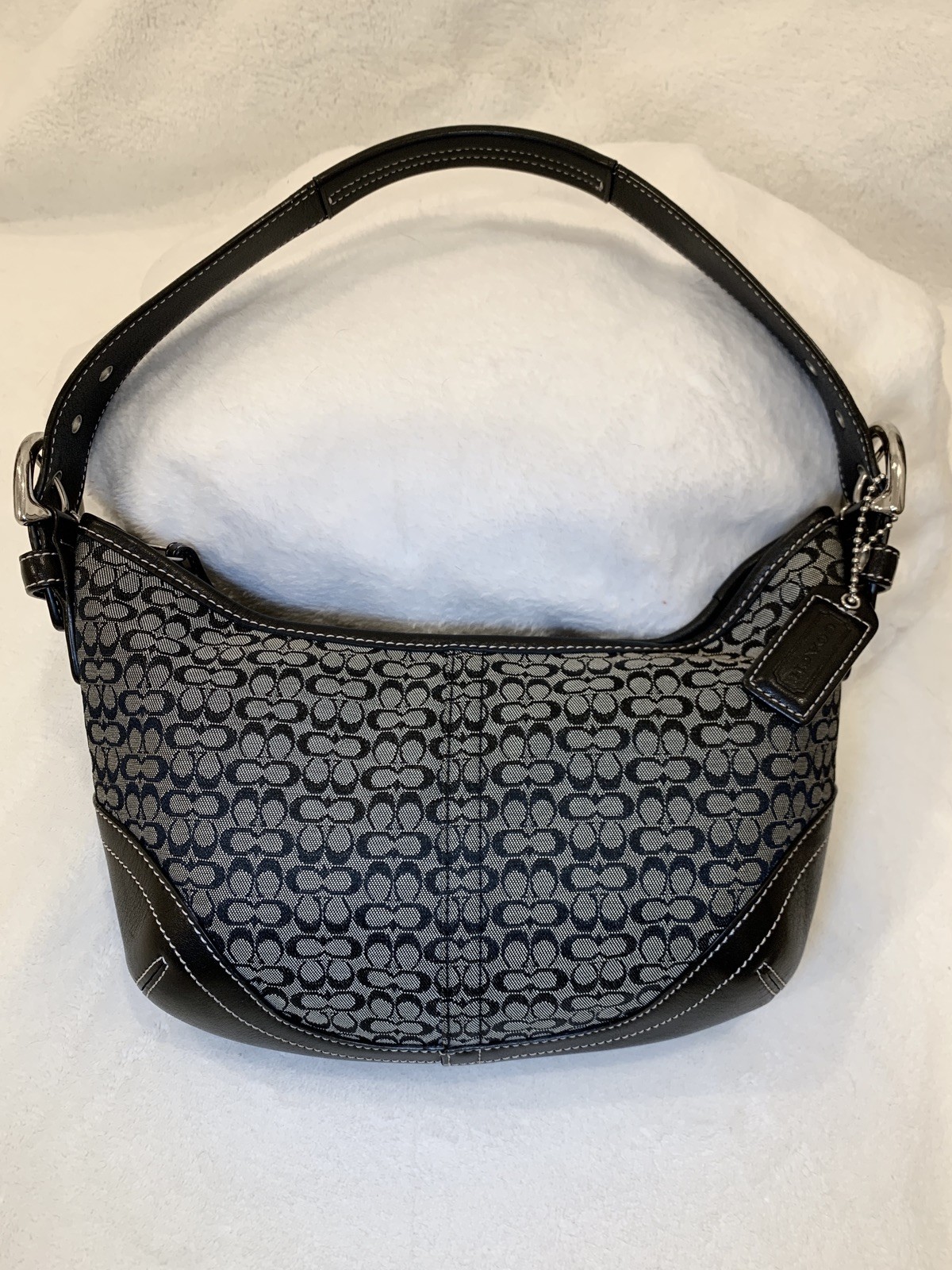 Coach Soho Signature Hobo Jacquard Hand Bag 6351 Y2K Black