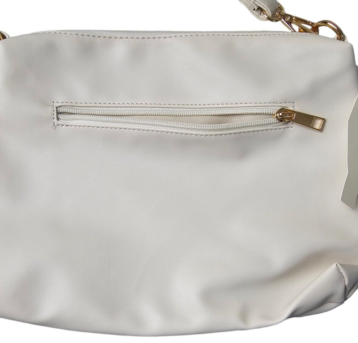 Yani j’adore Bliss Crossbody Shoulder Strap Clutch Purse Beige Gold Hardware 11″