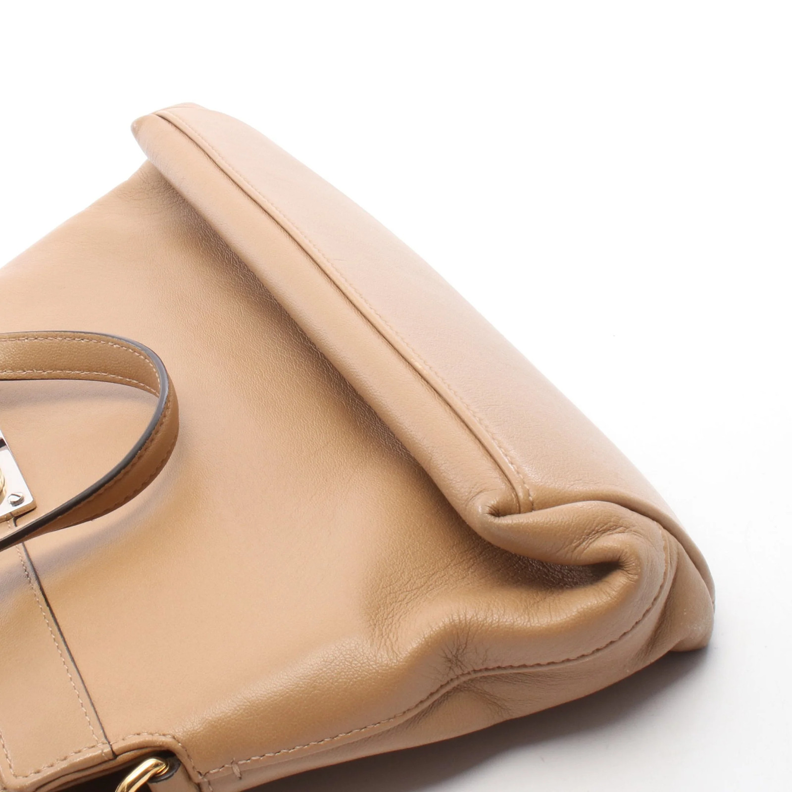 Gucci G 2WAY Handbag Beige Leather #RCB6886