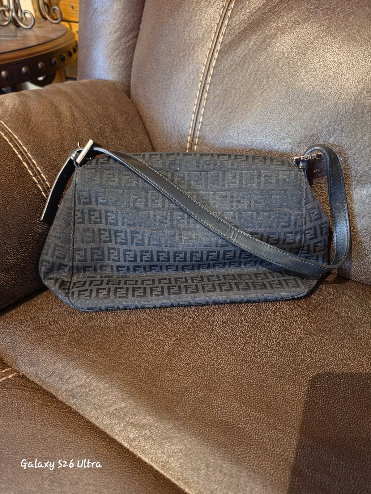 Fendi Shoulder Bag Black/ Canvas/Leather
