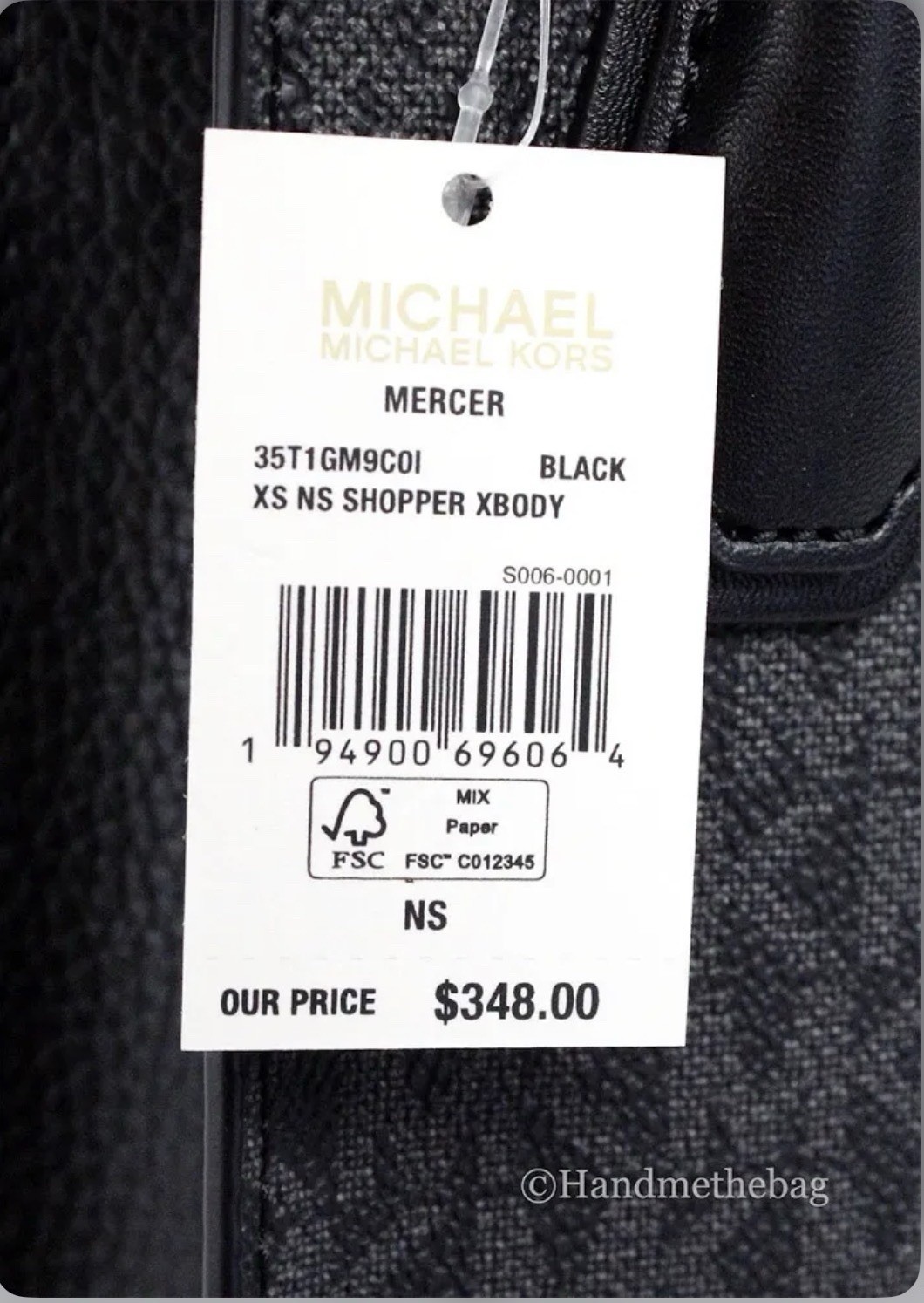 Michael Kors Mercer XS Signature PVC North South Shopper Crossbody Bag