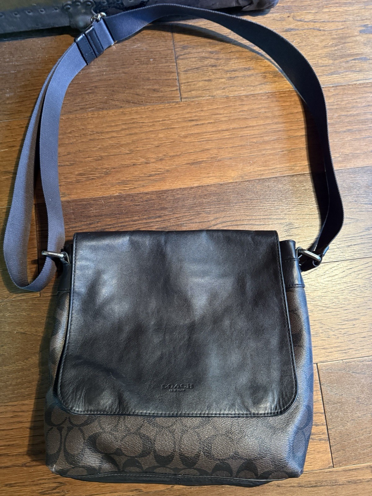 Coach F54771 Signature Charles Messenger Tote Mahogany Crossbody Bag