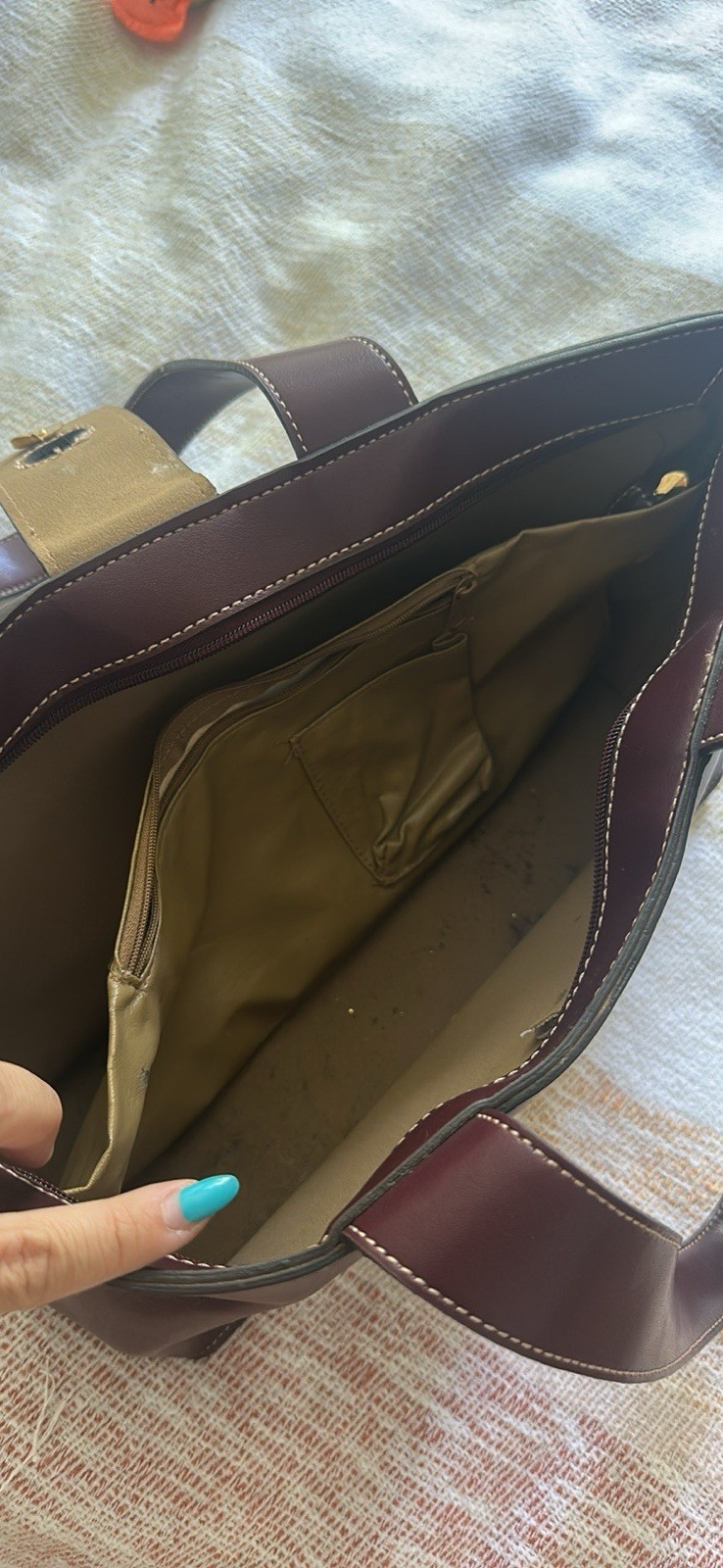 Coach beige Ashley Top Handle Bag Detachable Strap Pink Lining Gold Hardware
