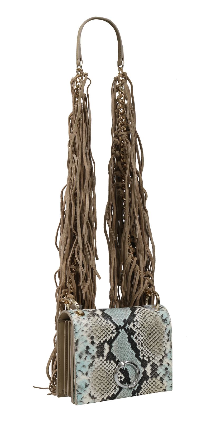Roberto Cavalli Class GWLPEV T41 Lauren 001 Light Blue/White/Taupe Small
