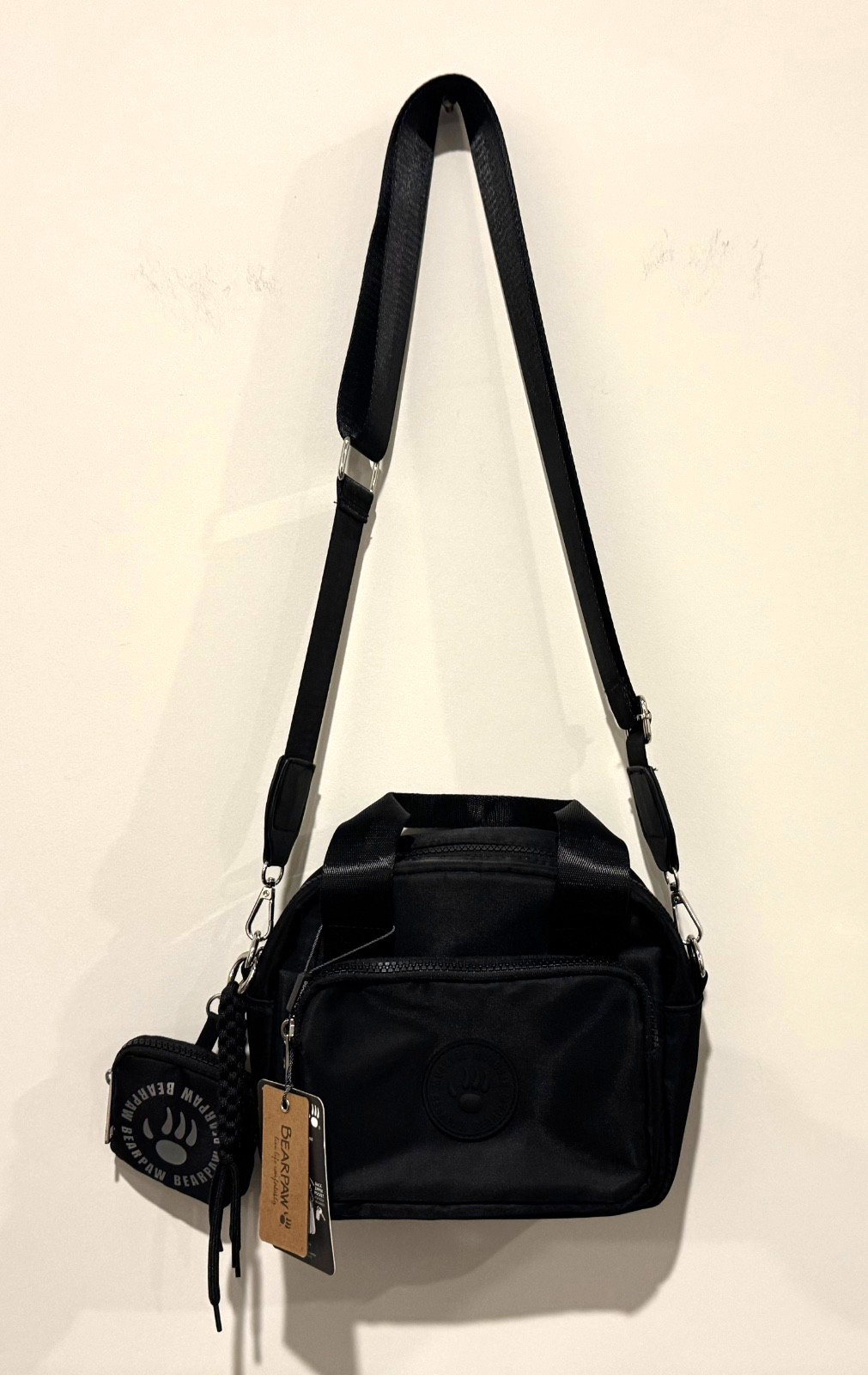 NWT Bearpaw Black Crossbody Purse Bag with AirPod Case $98