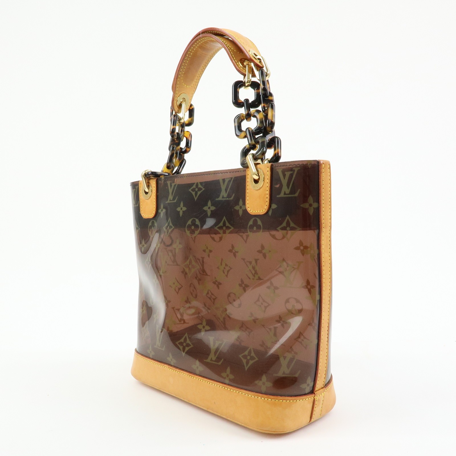 Louis Vuitton Monogram Cabas Ambre PM Tote Bag Clear Brown M92502 Auth Used F/S
