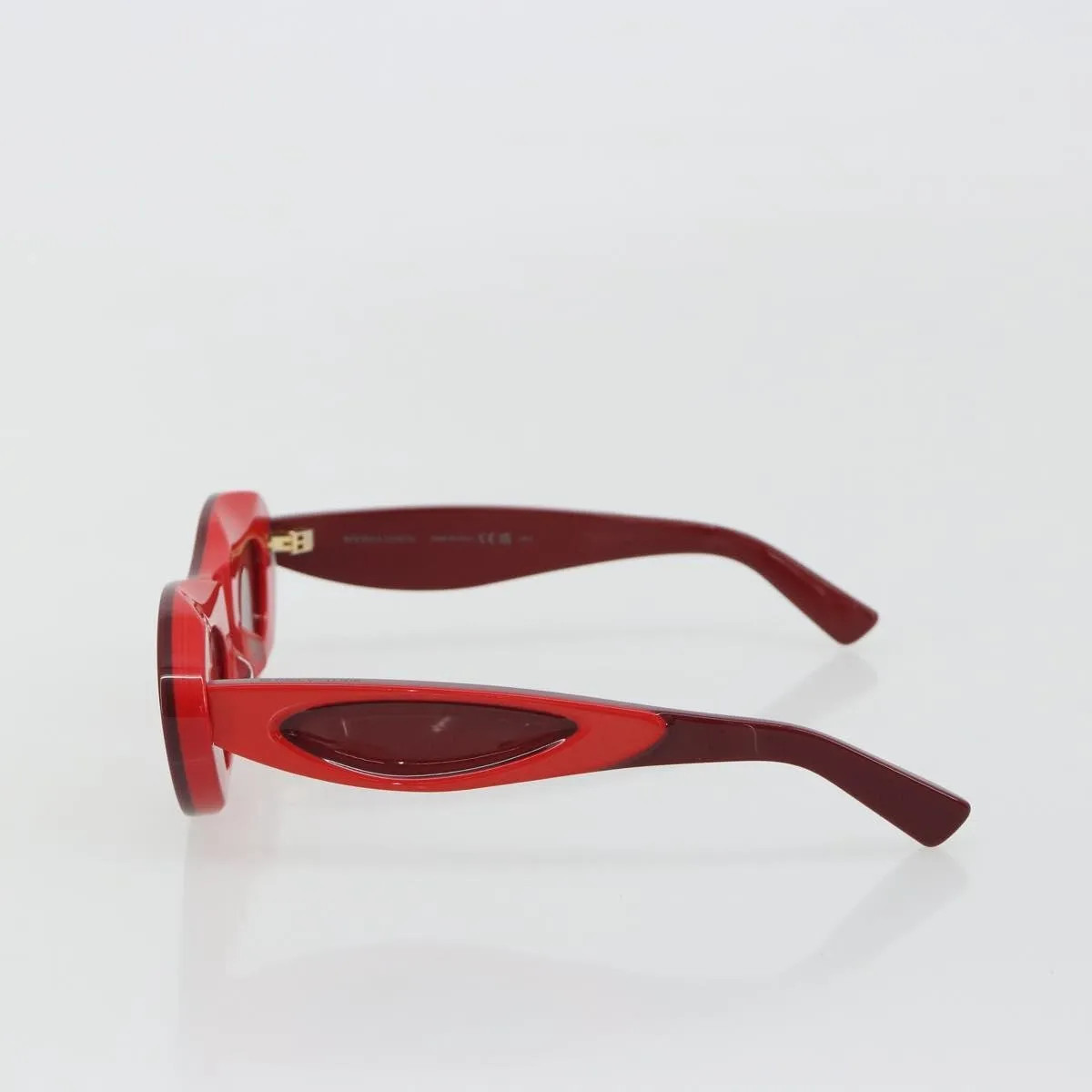 Bottega Veneta Ovale Acetate Red Plastic Sunglasse Accessory