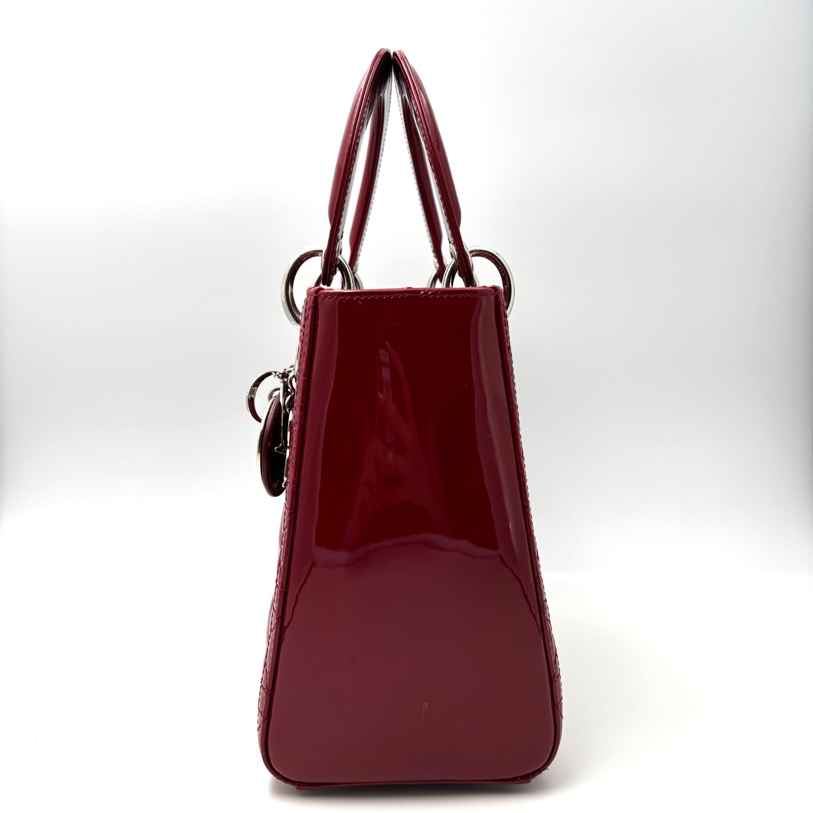 Dior Patent Cannage Medium Lady Dior Red/ j11897