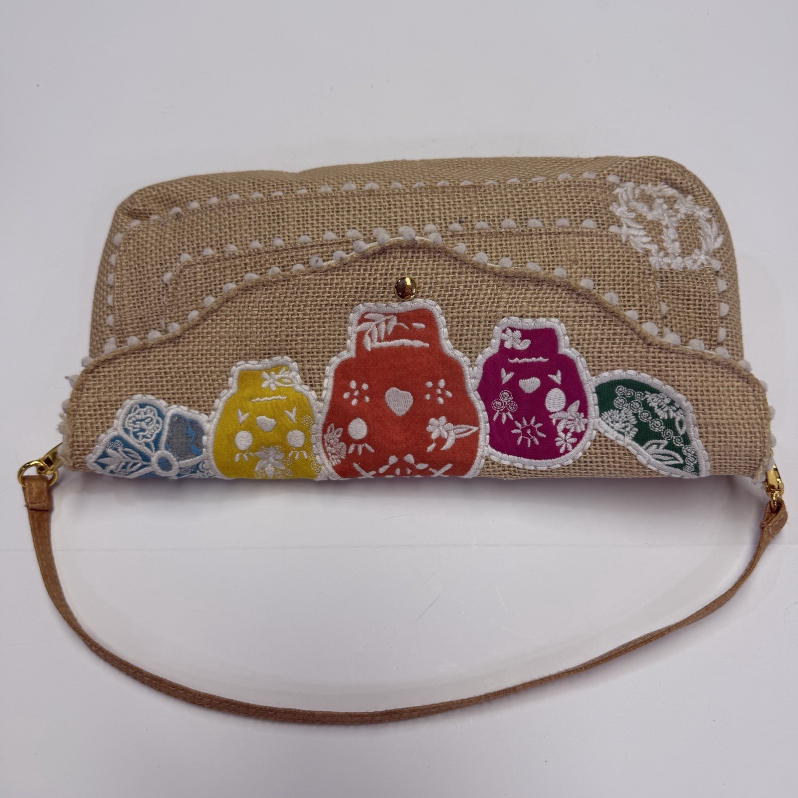 LOOP NYC Day of the Dead Burlap Clutch Shoulder Bag Kawaii Boho Urban Style