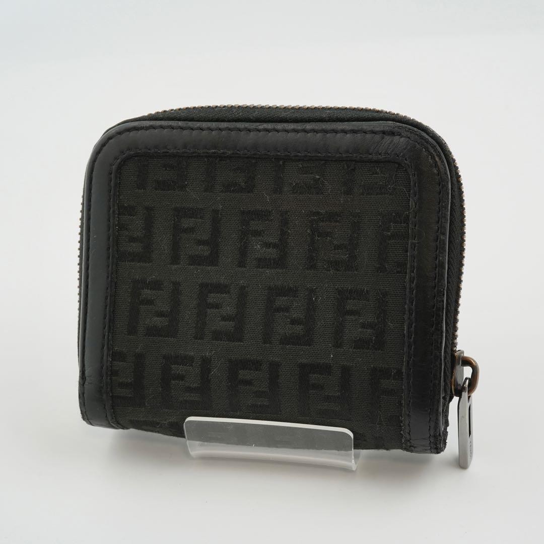 [Extremely Good Condition] FENDI Zucca Zucchino FF Logo Monogram Black