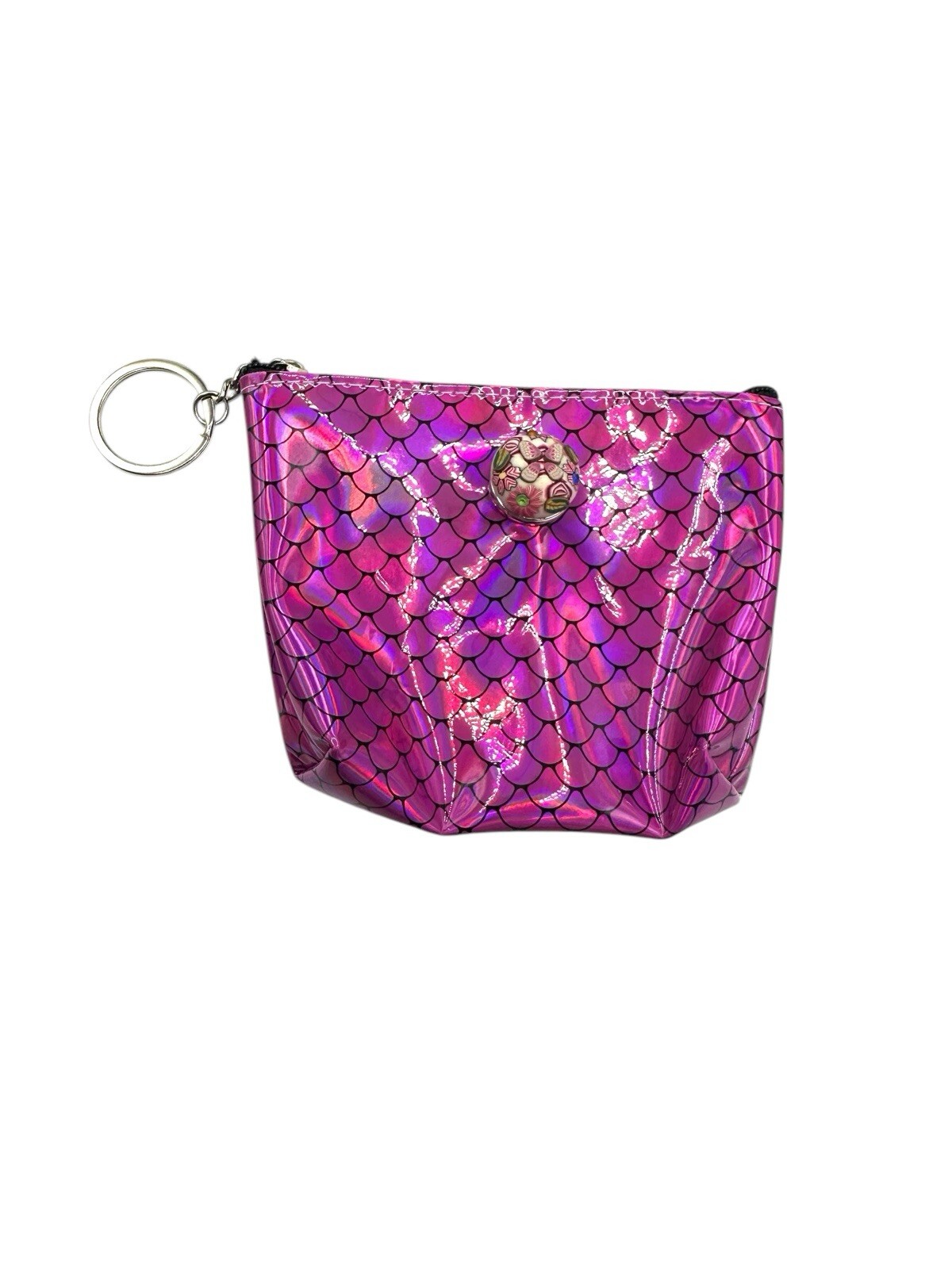 Hot Pink Mermaid Coin Purse Credit Card Holder Cute Butterfly 18mm Ginger Snap