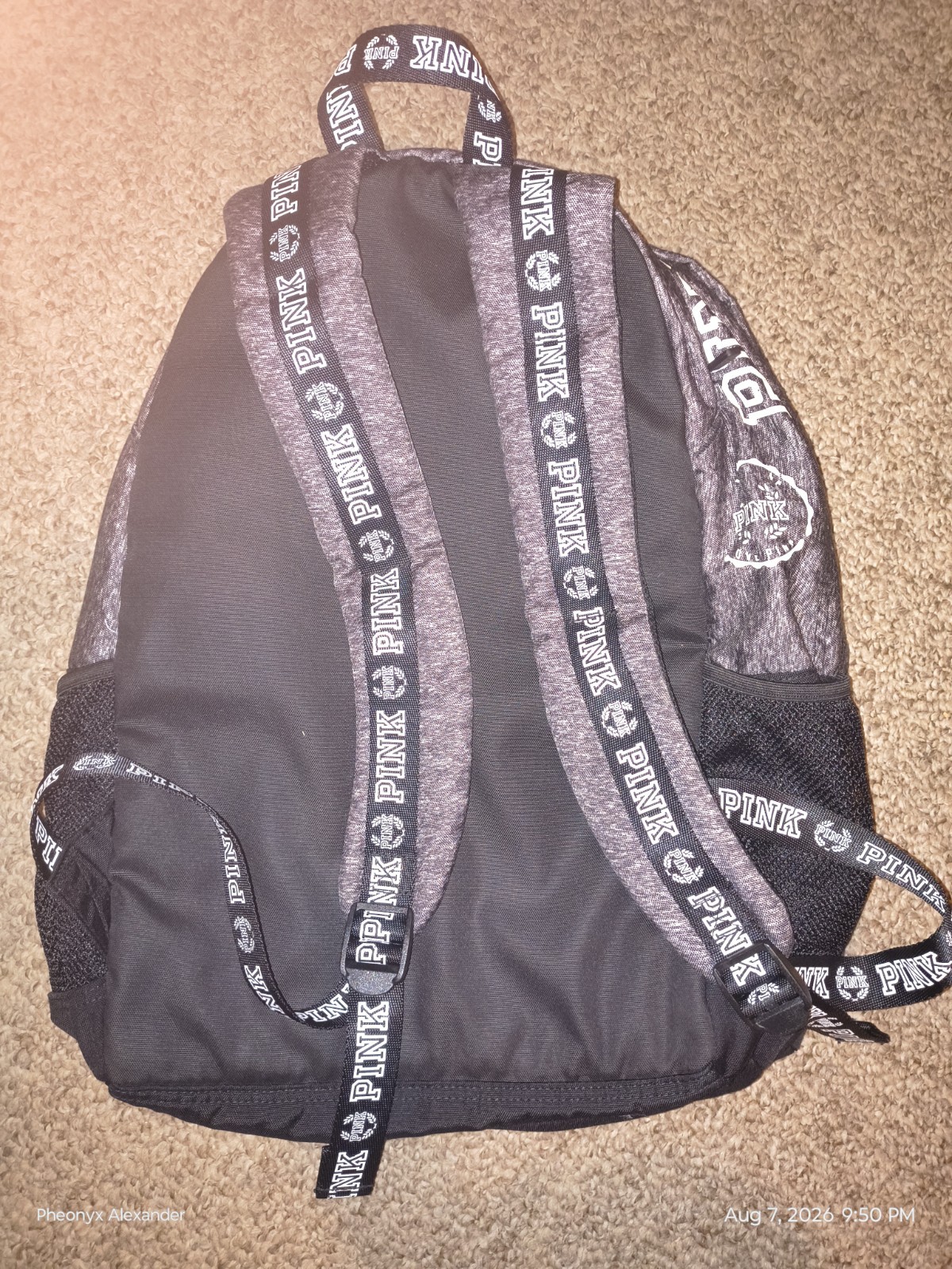 Victoria’s Secret PINK Campus Backpack Black Gray Y8