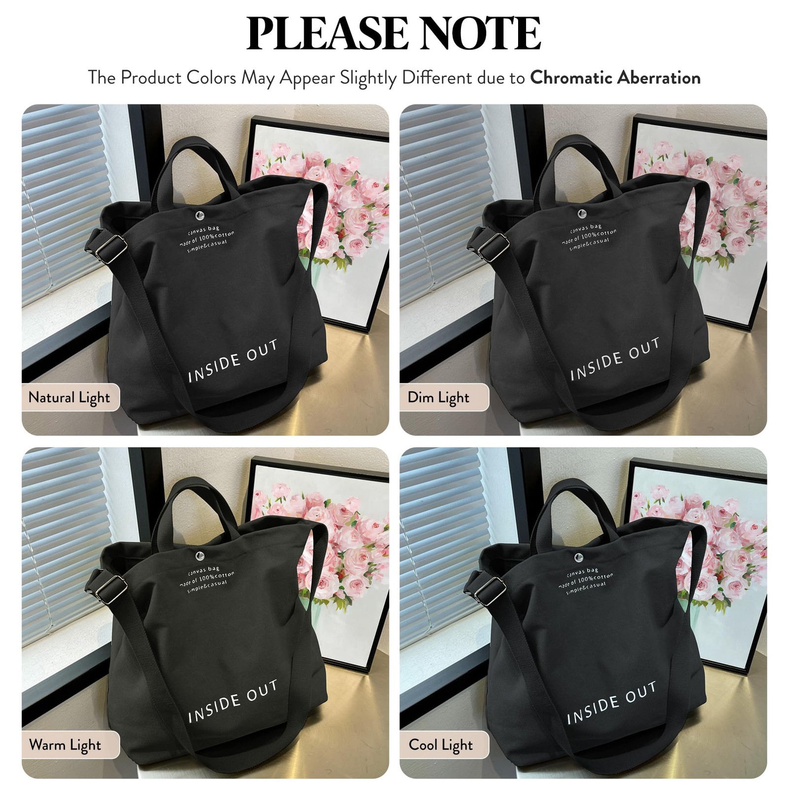 Large Canvas Tote Bag for Women, Fashion Crossbody, Large Capacity Shoulder Bag