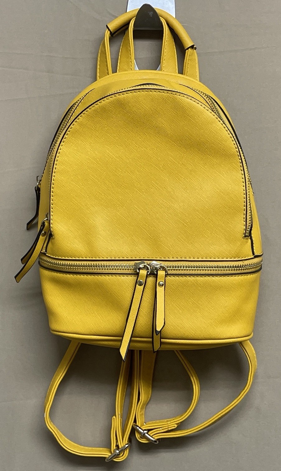 Womens 100% Pu Leather Backpack Shoulder Bag Handbag Purse Mustard Yellow Medium
