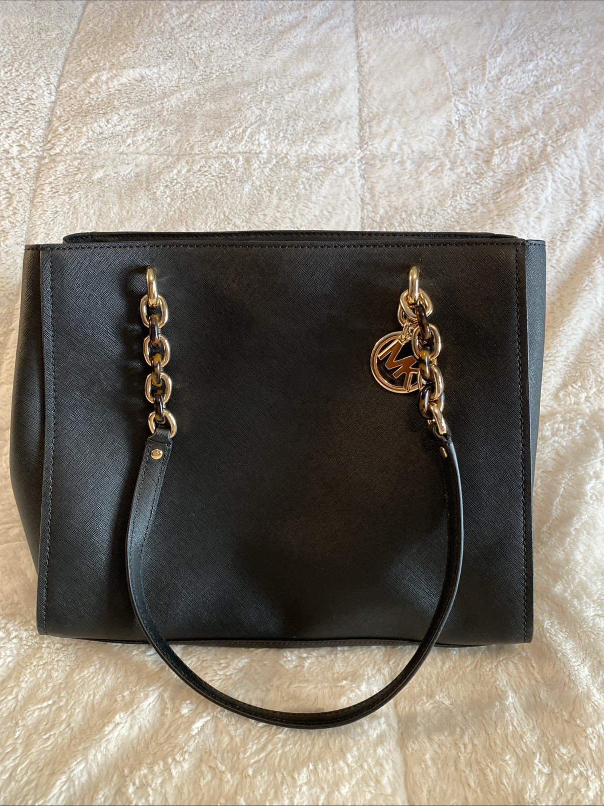 Michael Kors Large Sofia Black Leather Purse Handbag Tote New W/No Tags