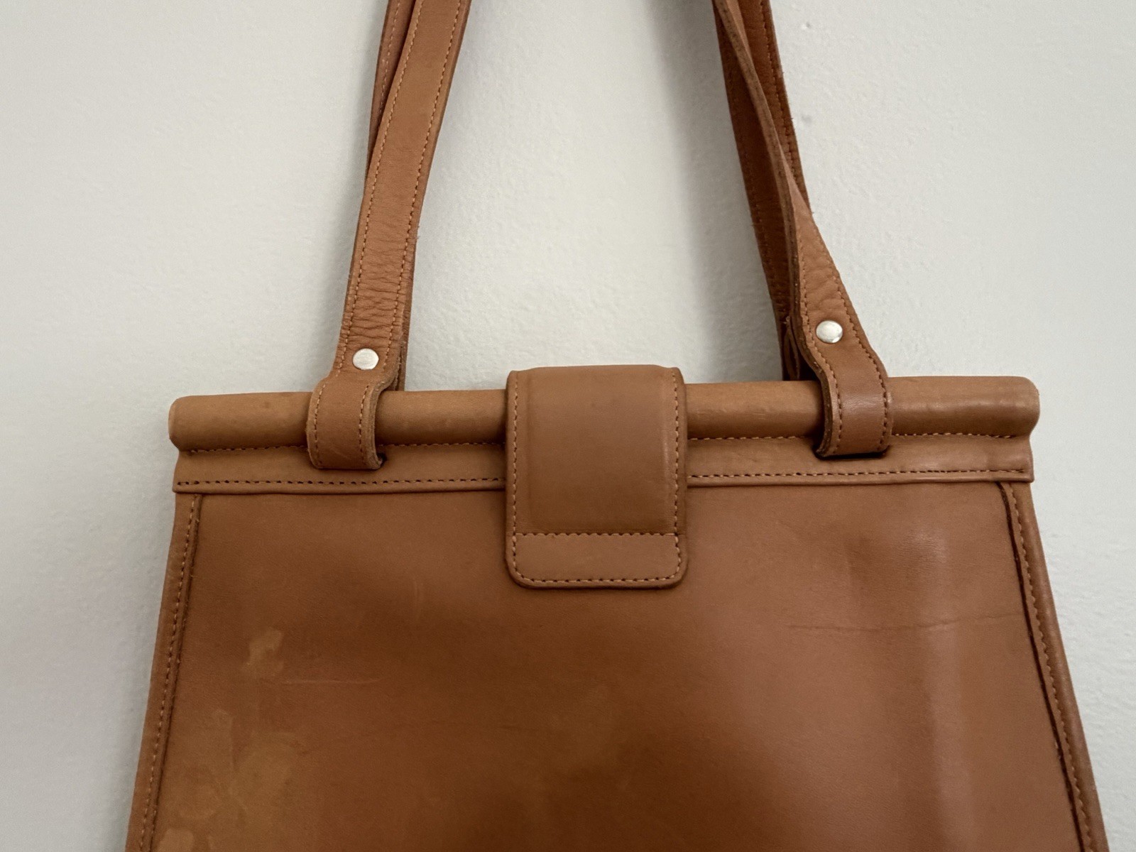 Vintage Coach Weston Shopper Shoulder Bag Brown Tan Leather Style 9021