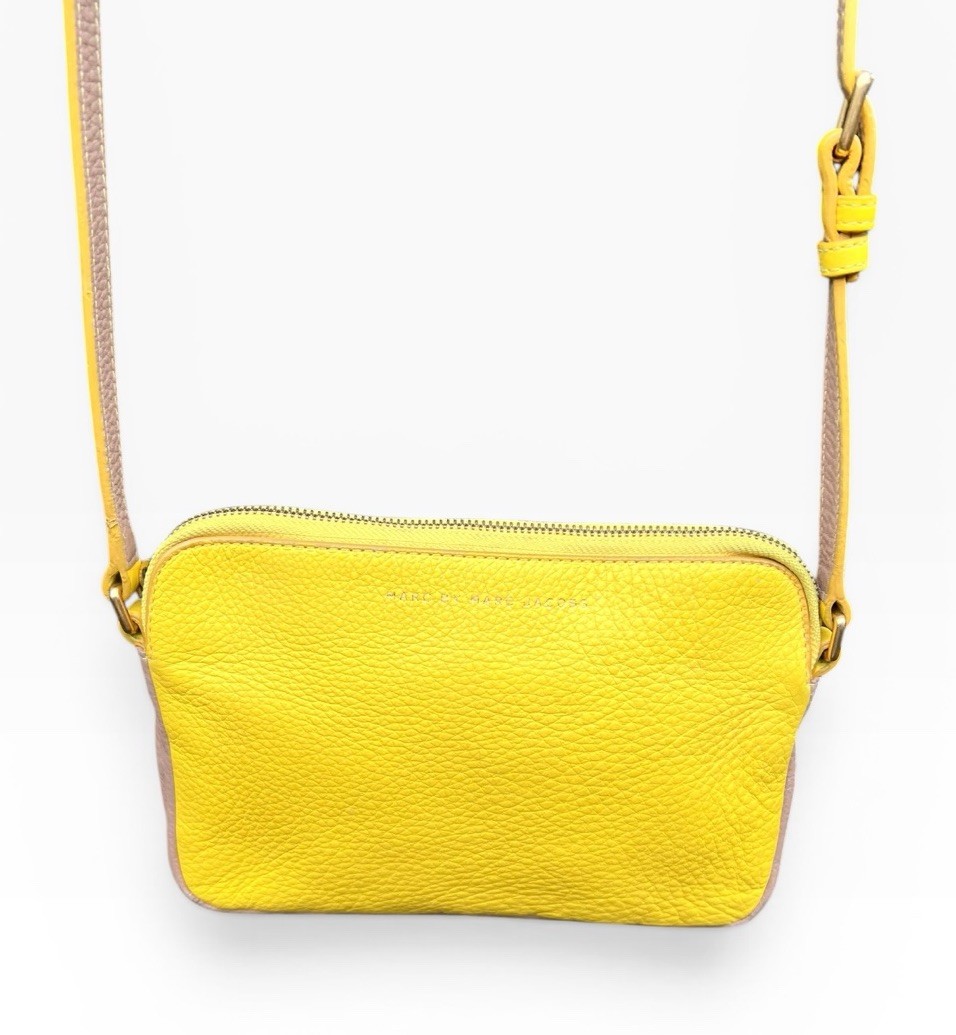 Marc By Marc Jacobs Yellow & Tan Sophisticato Dani Leather Crossbody Bag Purse