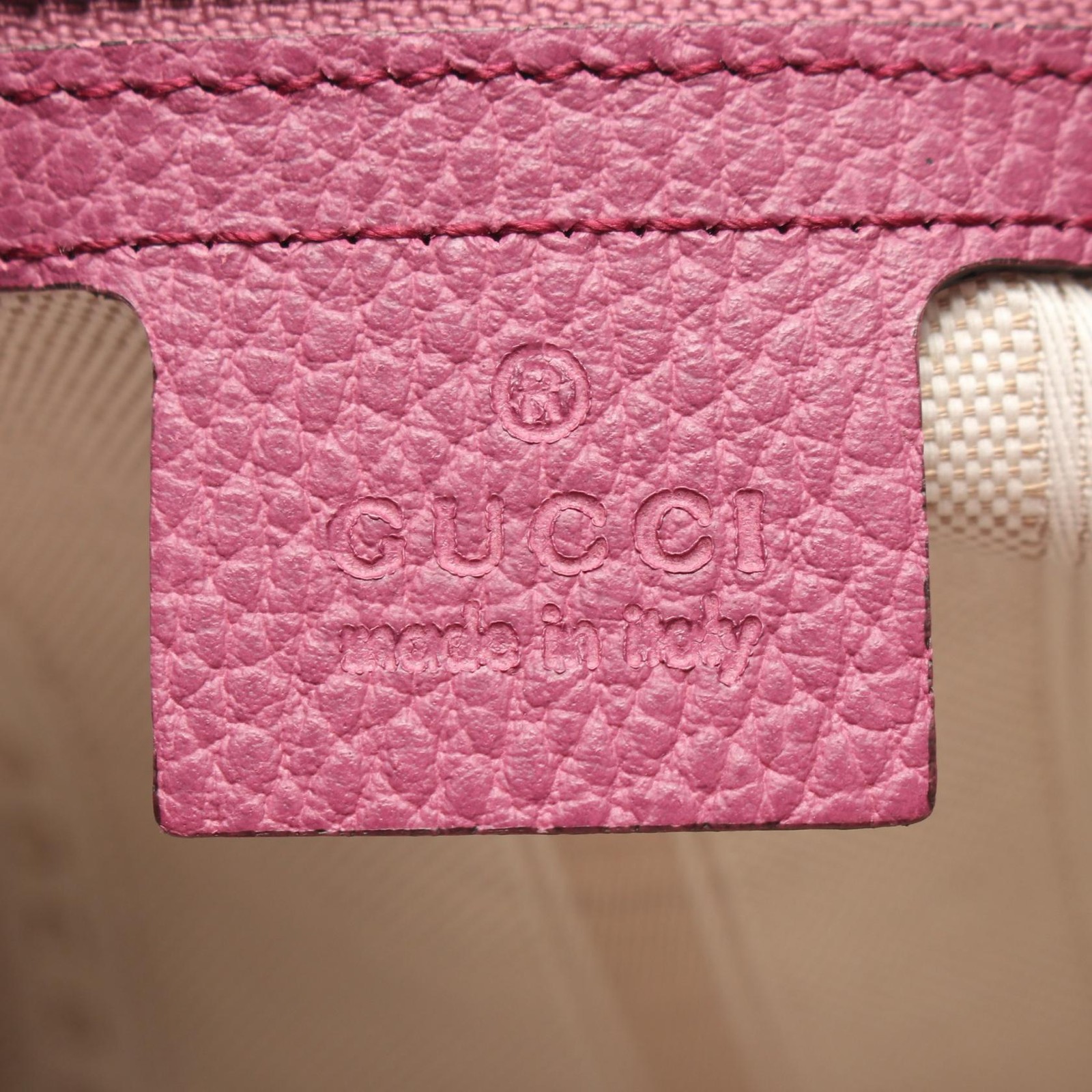 Gucci Interlocking G Leather Tote Bag Purple W28cm H21cm D12.5cm Used