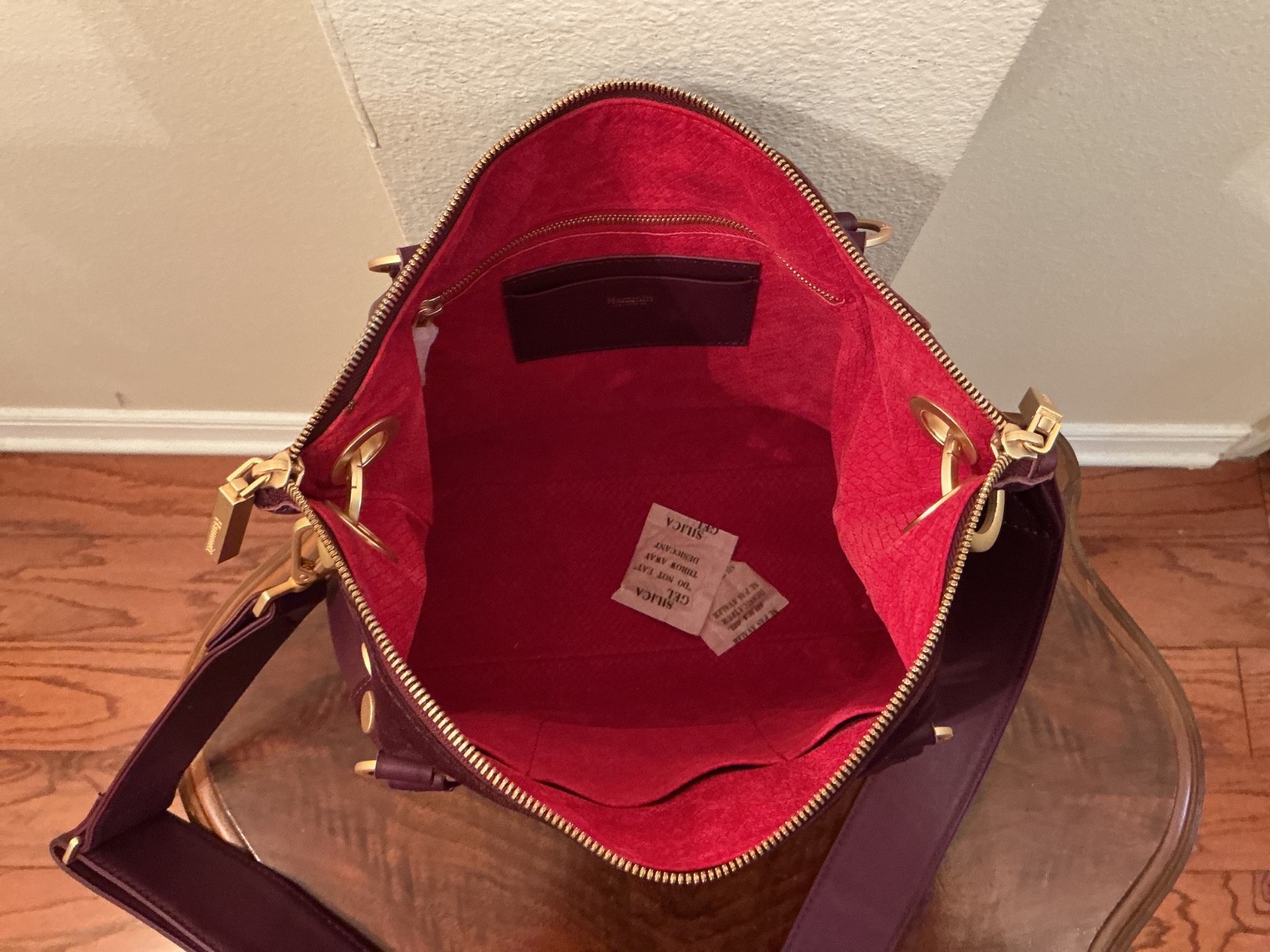 NWT Hammitt Daniel Medium Satchel Freestyle Suede Front & Leather Brushed Gold