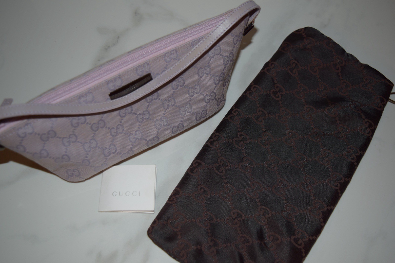 Vintage GUCCI Lilac GG Monogram Boat Bag with Dust Bag