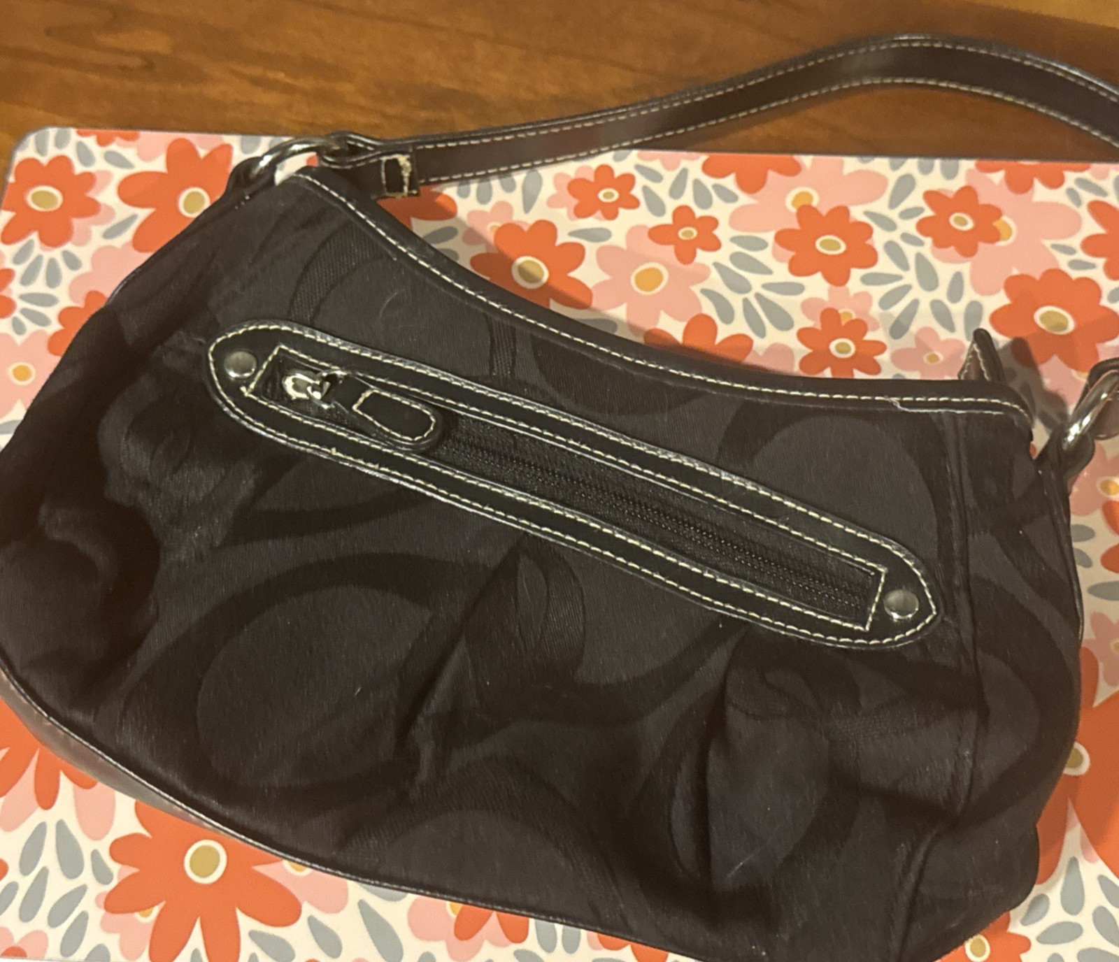 Small Black Cloth Hobo Handbag Purse (looks like a Coach ) Merona/Target