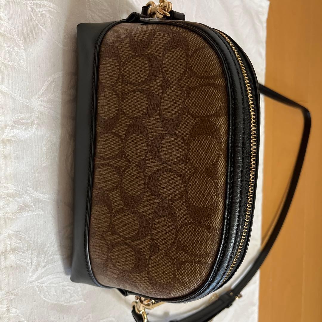 COACH Signature PVC Canvas Leather Crossbody Bag Black Women’s Shoulder Bag