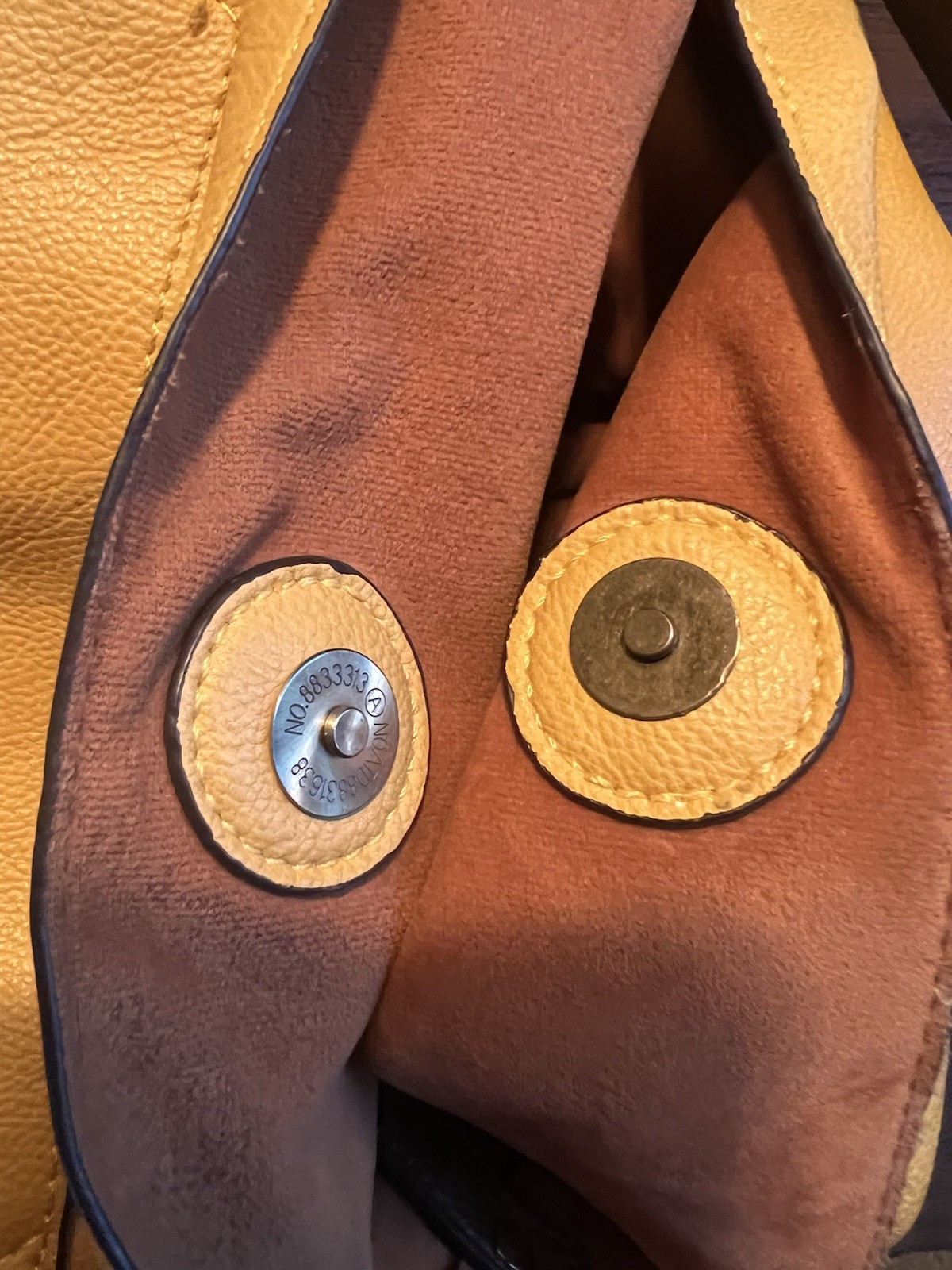 Buttery soft Hobo Shoulder Leather Lemon Coffee Bag. Great Condition