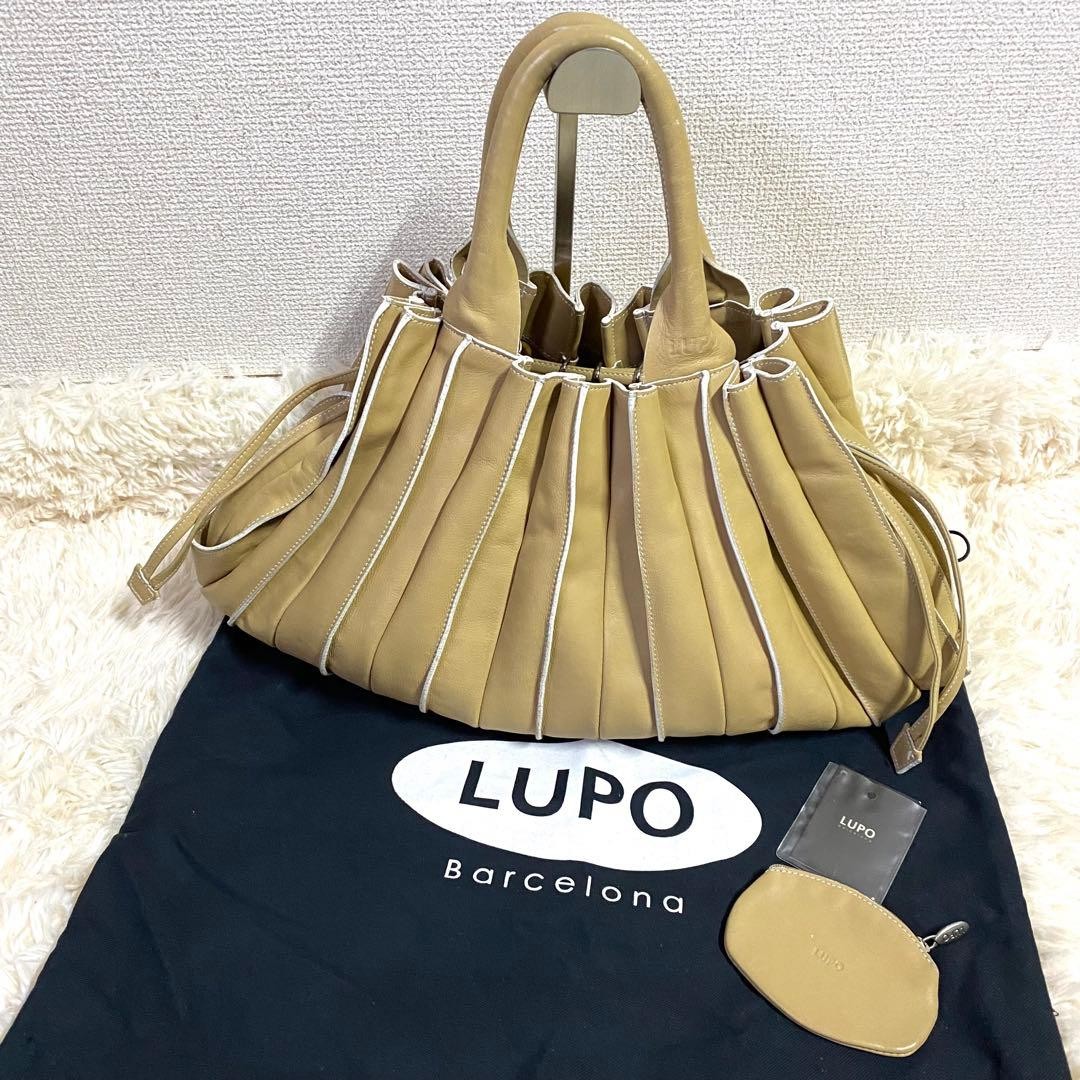 LUPO Tote Handbag Leather Shell Barcelona 45cm x 30cm Used – Minor Wear, Cond…