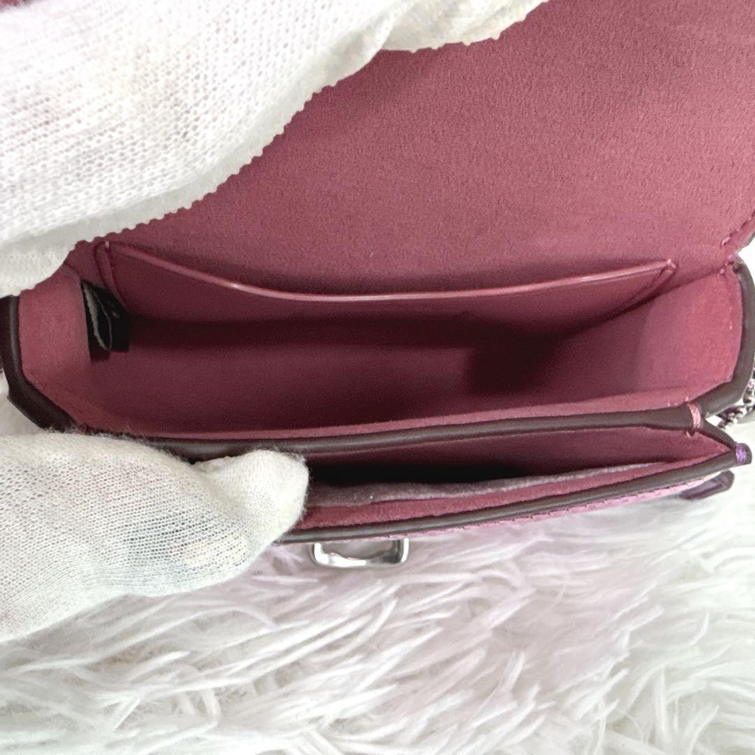 COACH Studio 12 Sequin Micro Bag Dark Magenta Leather Used in Japan Authentic
